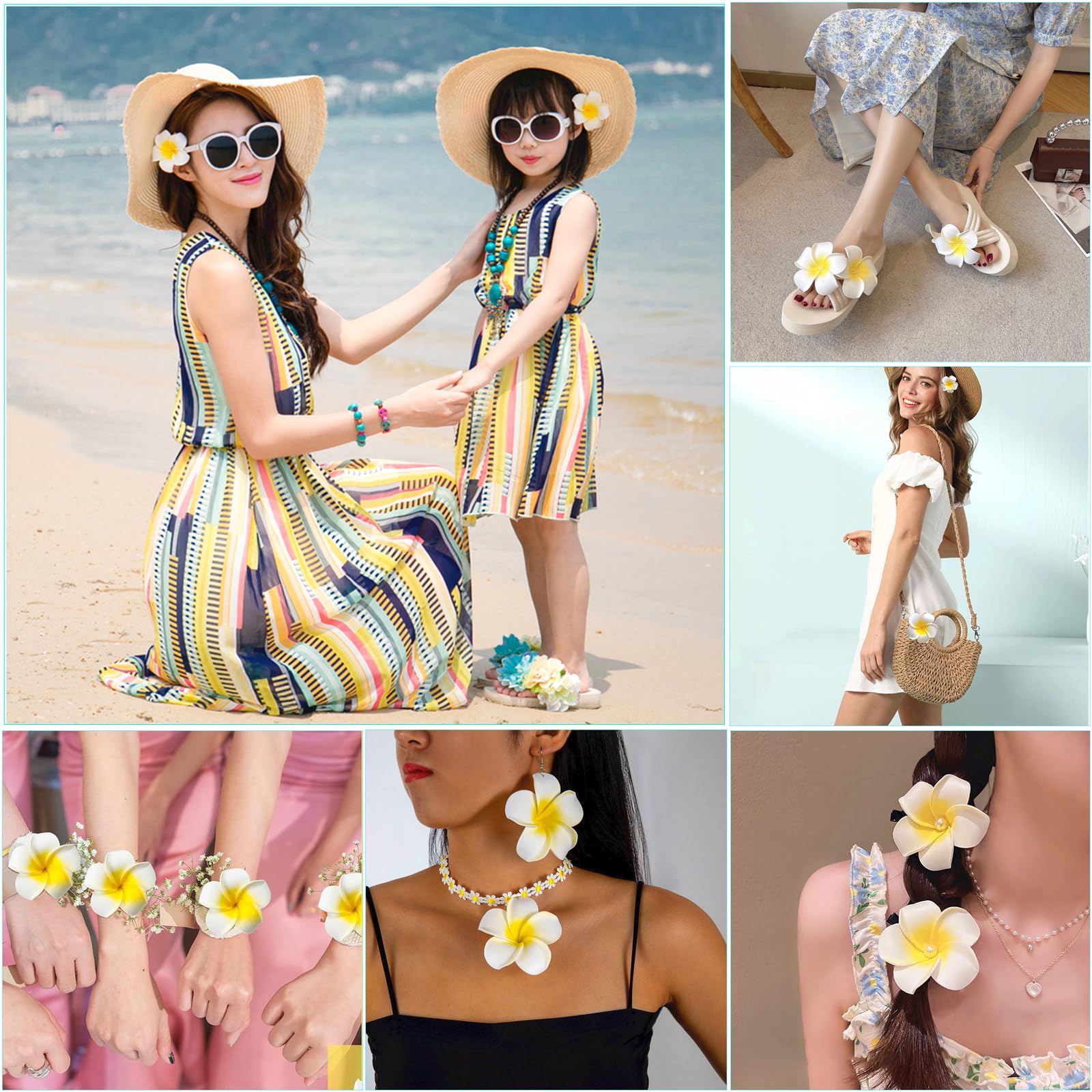100 szt., 7 cm, biała pianka, hawajskie Frangipani, sztuczne płatki kwiatów plumerii, do spinek do włosów, czapki, czapki, panny młodej, domu, na ślub, plażę, dekoracje imprezowe