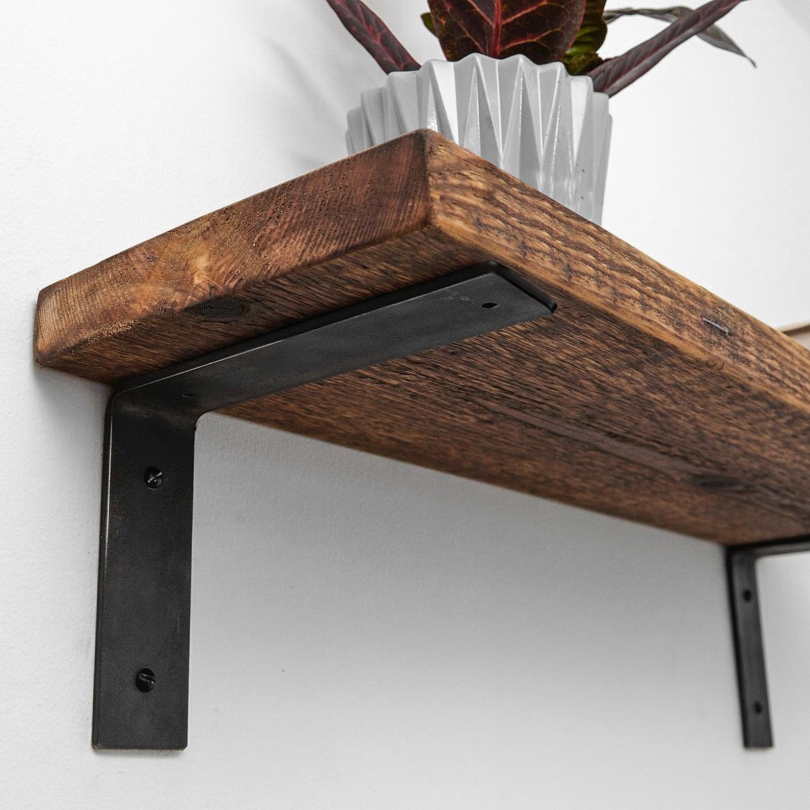 4 Pcs Equerre Etagere Murale, Support Etagere Murale, Équerre Étagère, Equerre Charge Lourde, Supports En L Equerre Murale, Supports D'étagère Industriels Noirs Pour Bureau Domicile(200x150x38MM