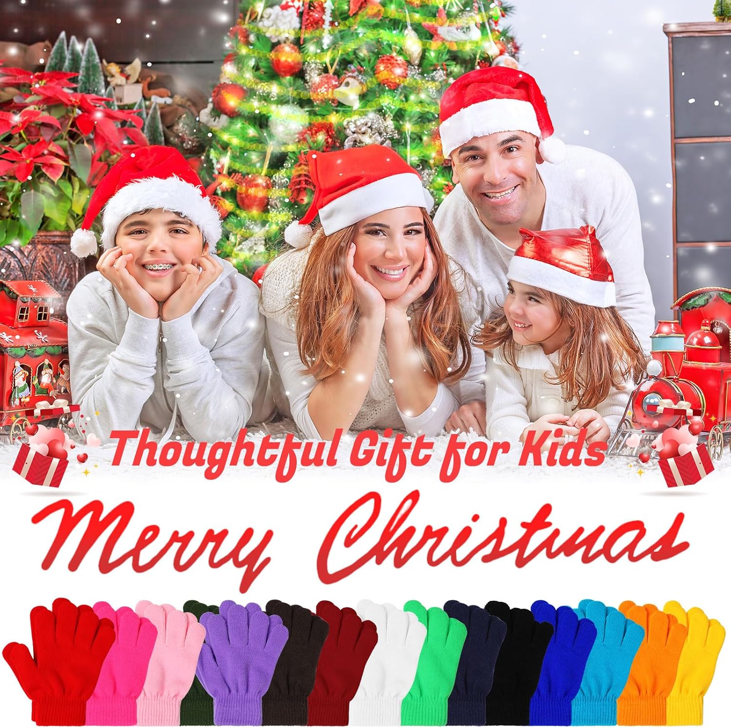 Handepo 150 Pairs Kids Gloves Bulk Winter Knitted Warm Gloves Full Finger Children Mittens for Christmas Boys Gift Girls - Image 6