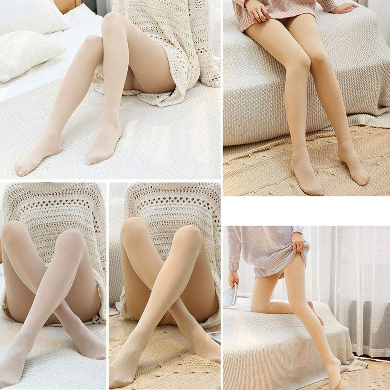 Medias Térmicas Mujer Panty Fleece Pantimedias De Invierno con Forro Polar Mallas Térmicas Gruesas Elástico Cintura Alta Algodón Forradas Mallas Gruesas Elástica C-160g