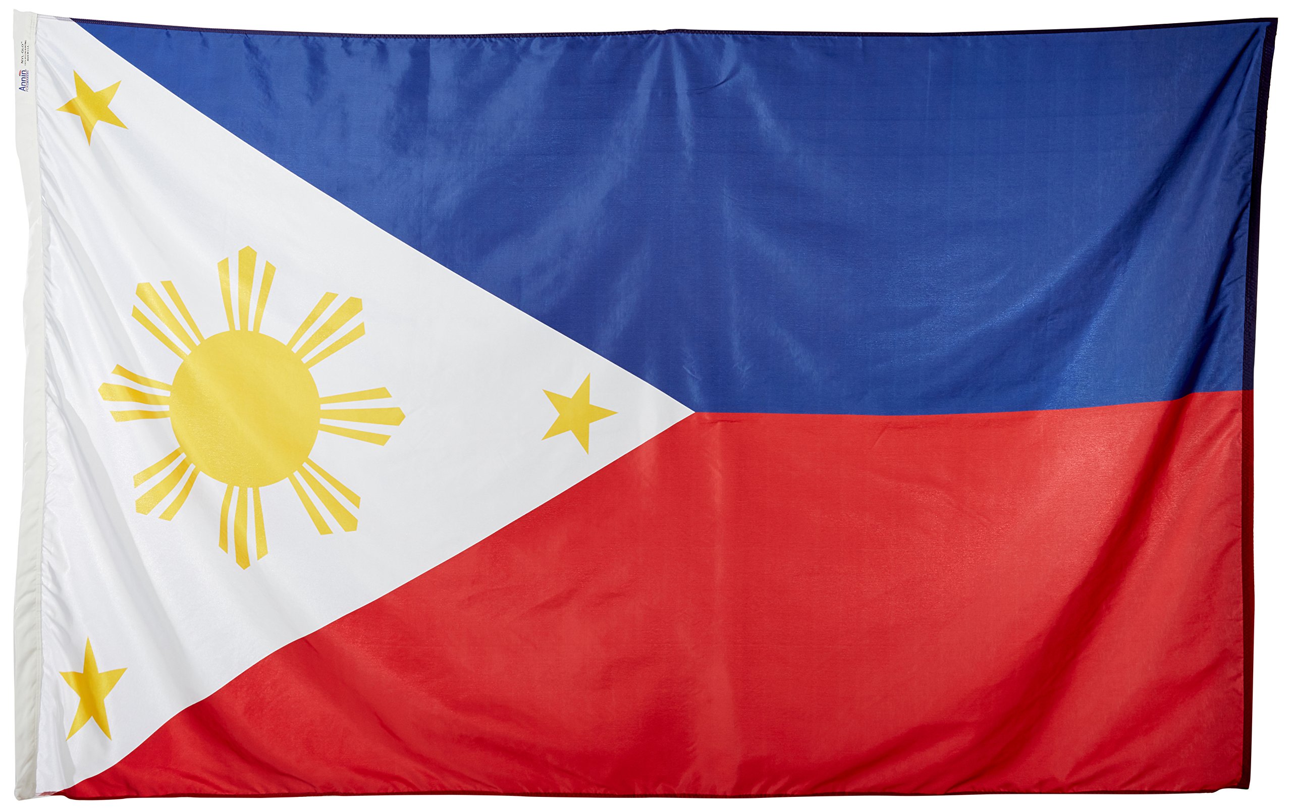 Annin Flagmakers Philippines Flag 5x8 Ft - Nylon SolarGuard NYL-Glo Outdoor Flag With Embroidered Stars - View #7