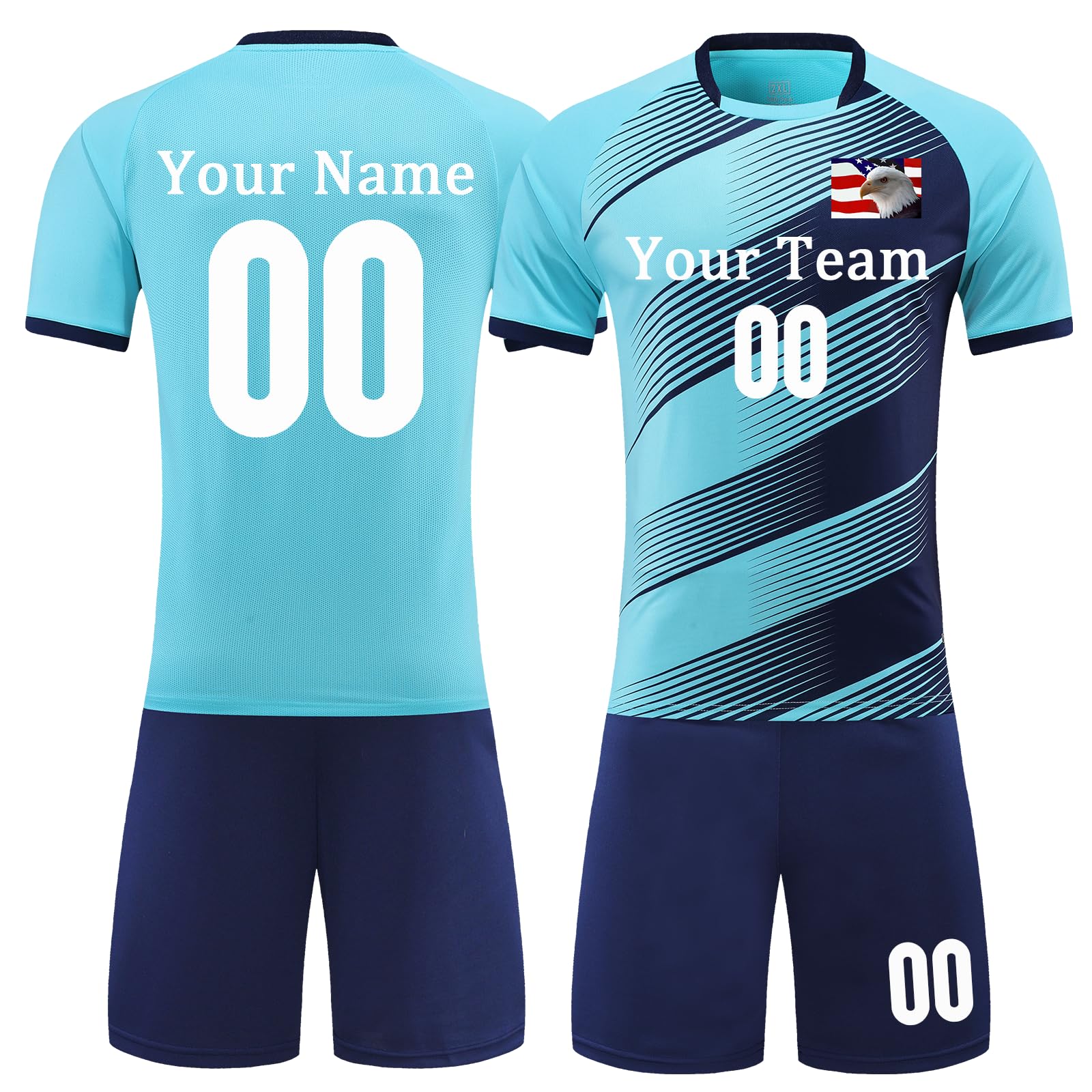 Custom Soccer Jerseys for Kids Boys Girls Personalized Soccer Uniform Soccer Shirt Shorts for Men Women with Name Number Logo