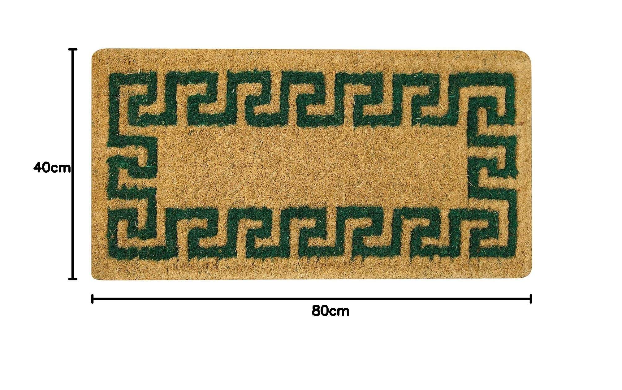 OLIVO.Shop | Imperiale Fußmatte aus natürlicher Kokosnuss, Höhe 4 cm, handgeflochten, 4 Designs 4 Größen (grün, 40 x 80 cm)