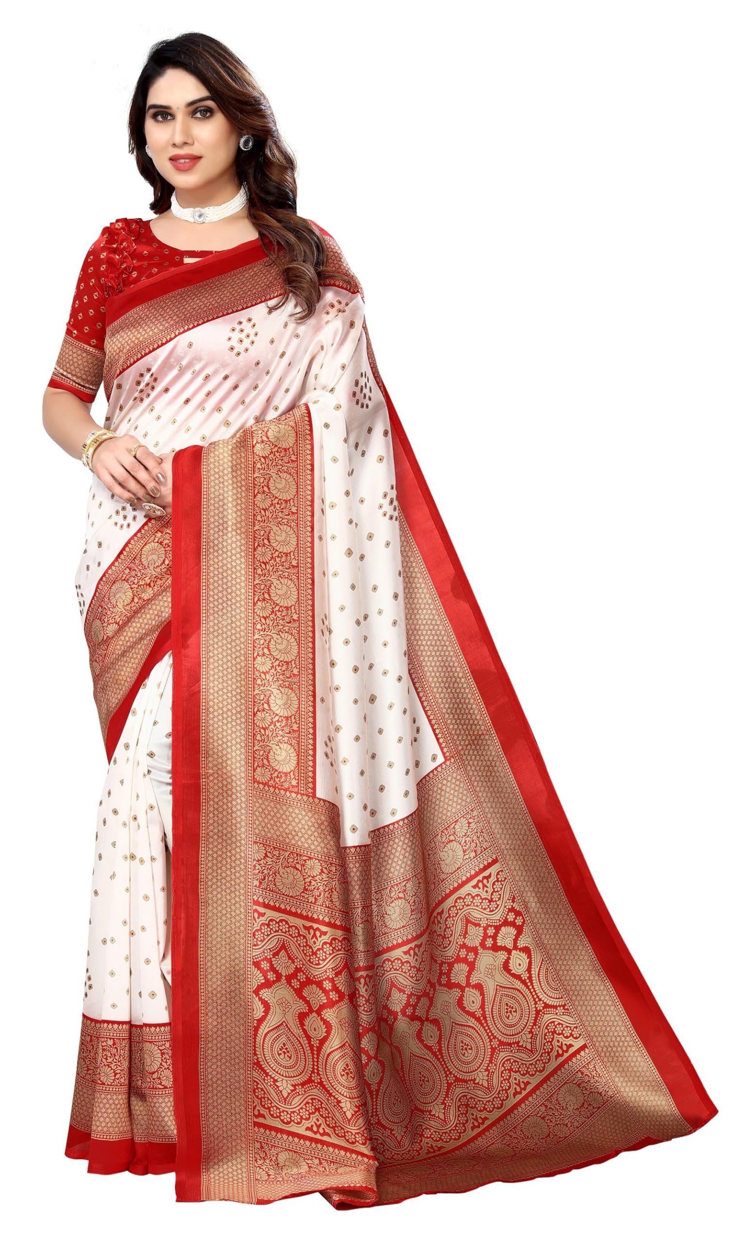 IMTRA FASHIONSaree for Women Art Silk Indian Sari Dress With Unstitched Blouse Piece