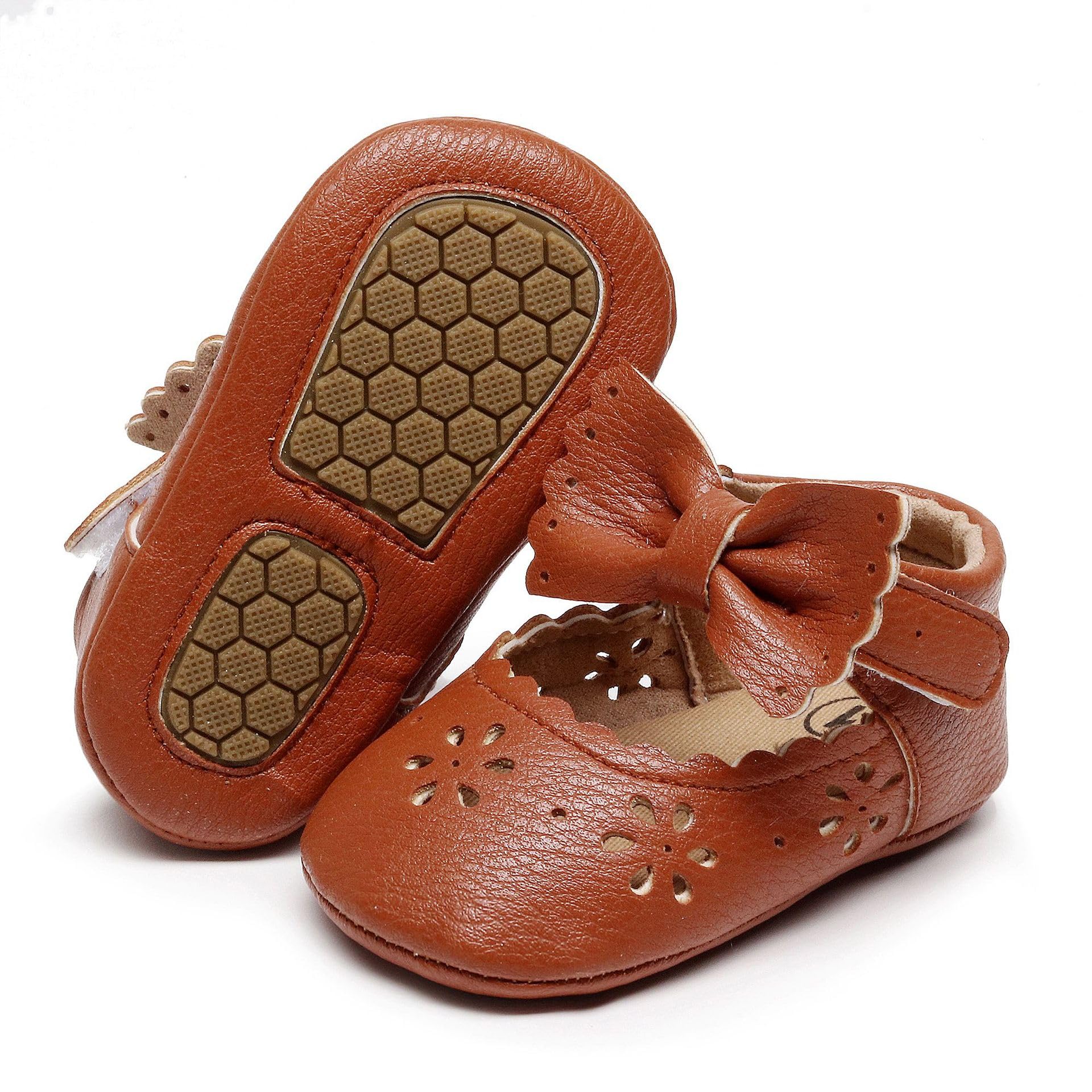 Zapatos de princesa con lazo de encaje para bebé, suela suave, zapatos de cuna para recién nacidos, bebés y niños pequeños (0-12 meses) — view 4