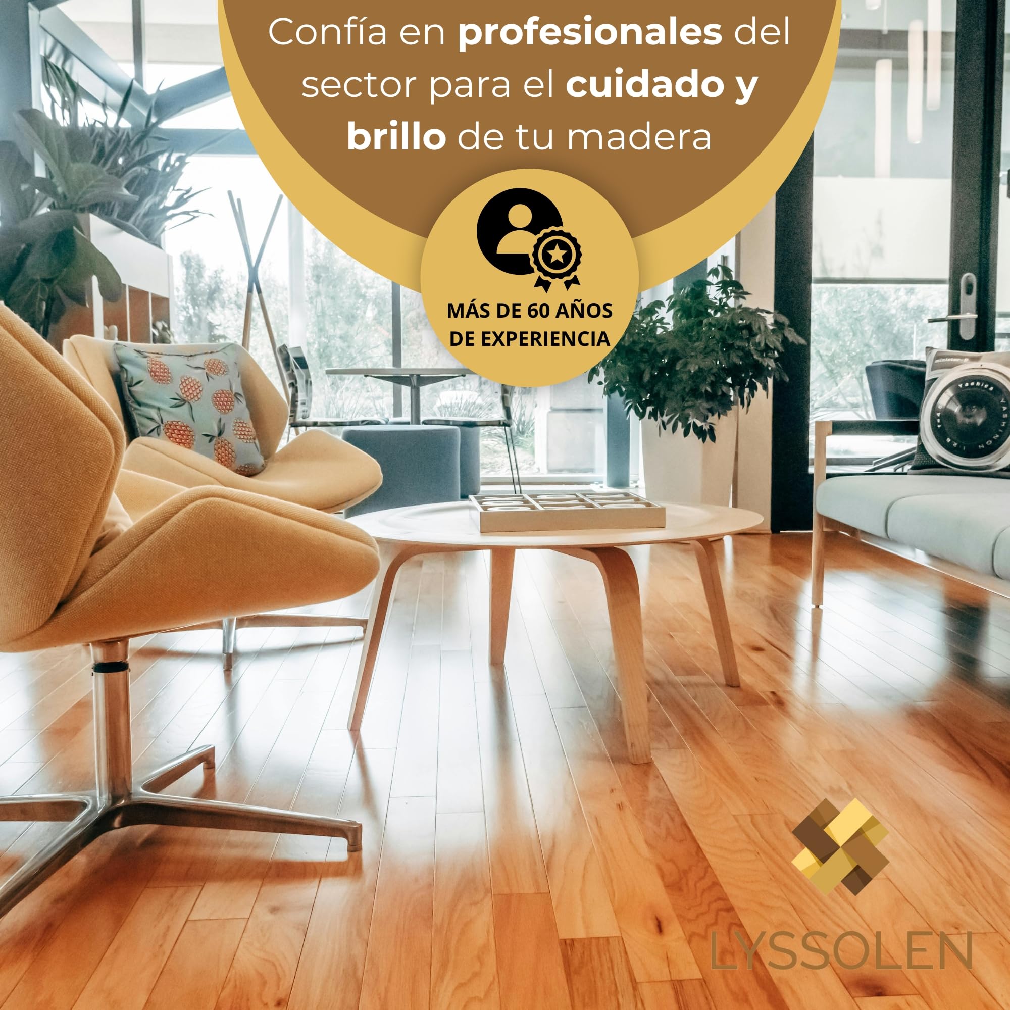 Barniz de Poliuretano para Suelos de Madera al Agua - 5 Litros - Acabado Brillante de Alta Resistencia al Desgaste - Protección y Durabilidad Profesional para Parquet y Tarima - Incoloro