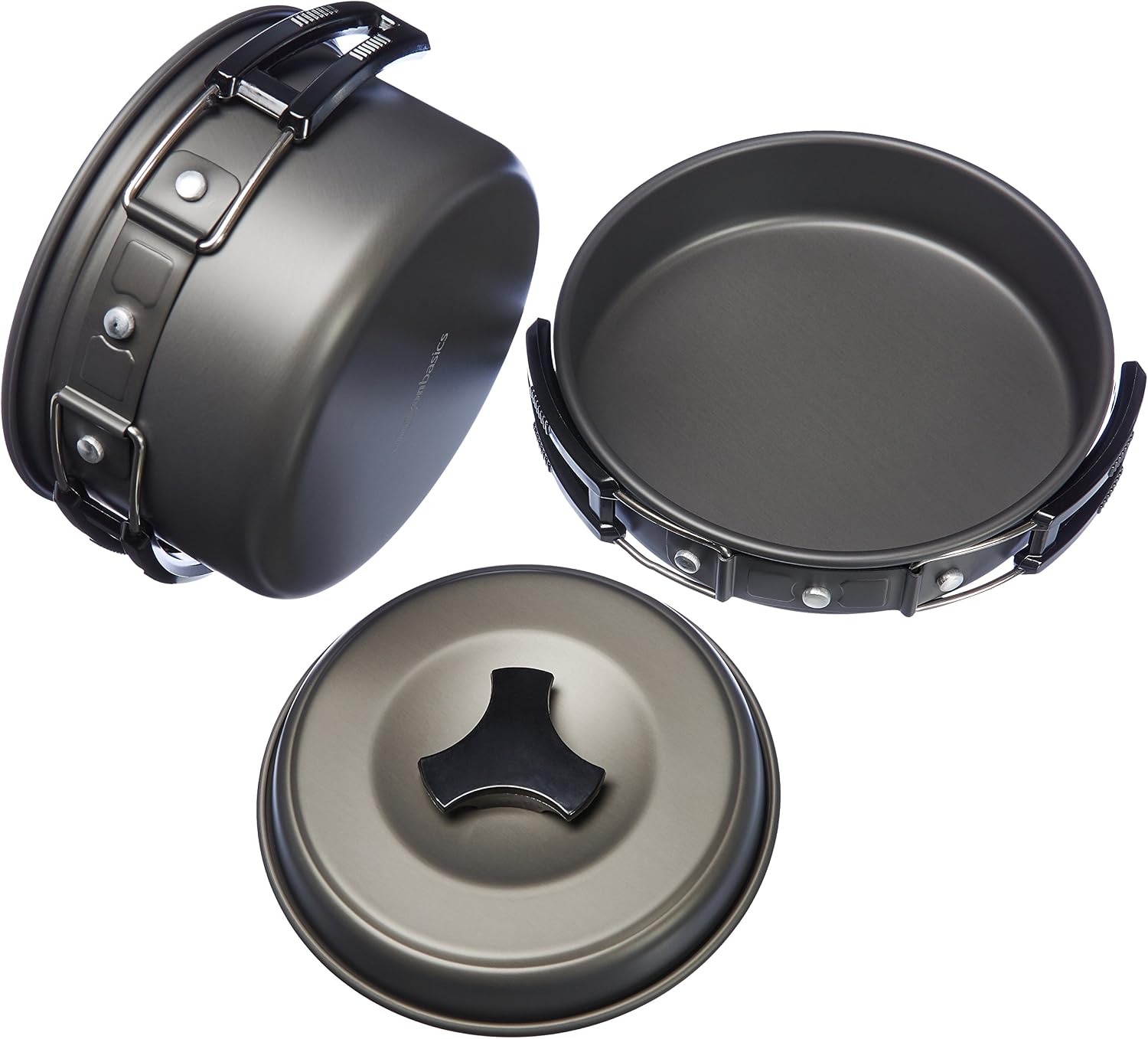 Amazon Basics Outdoor 8 Piece Camping Cookware Set With Storage Bag