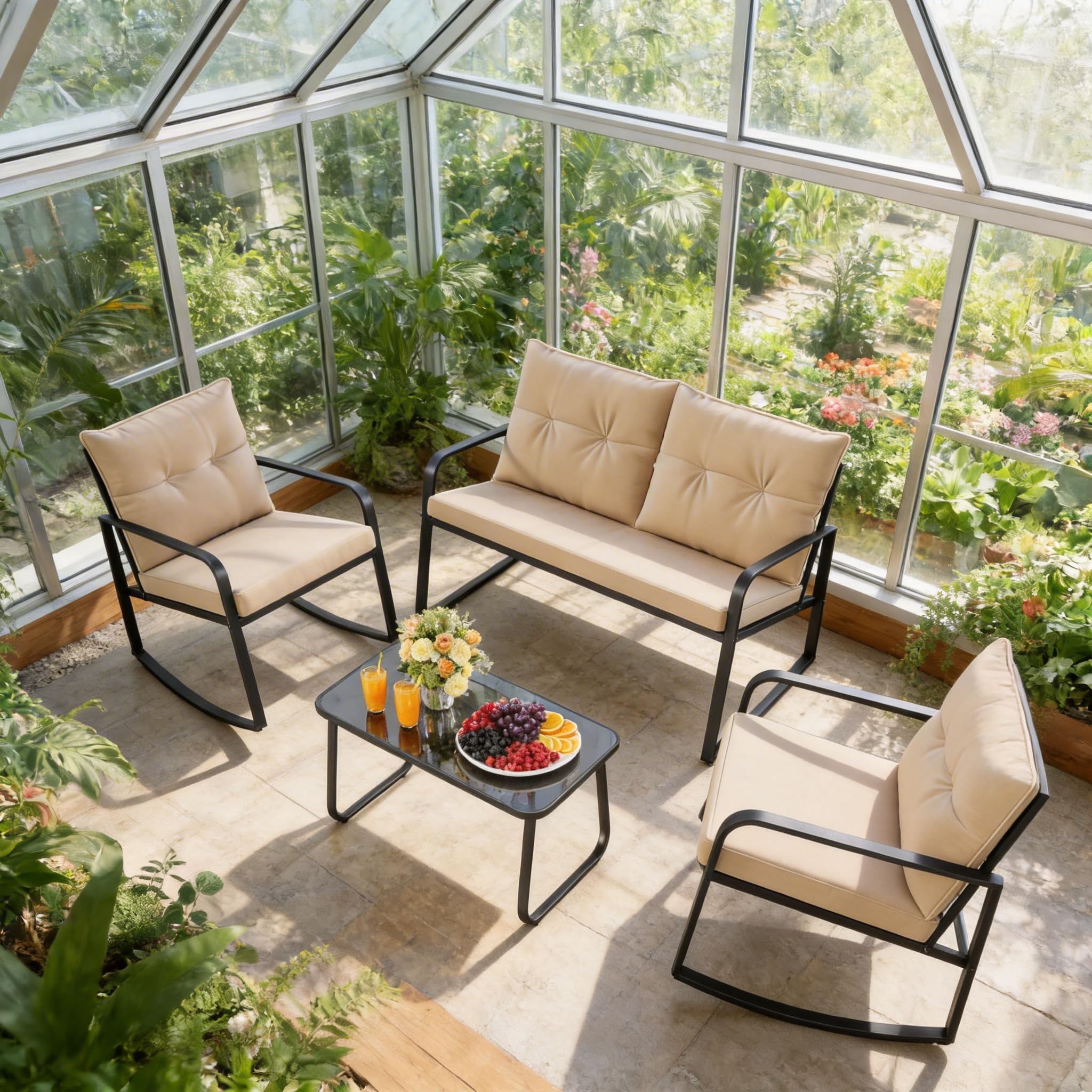 Gizoon Outdoor Patio Furniture Set Rocking