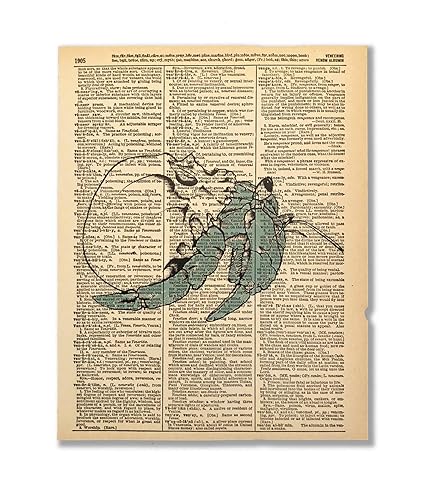 Hermie Upcycled Vintage Dictionary Art Print 8x10 UNFRAMED Instinct Collection