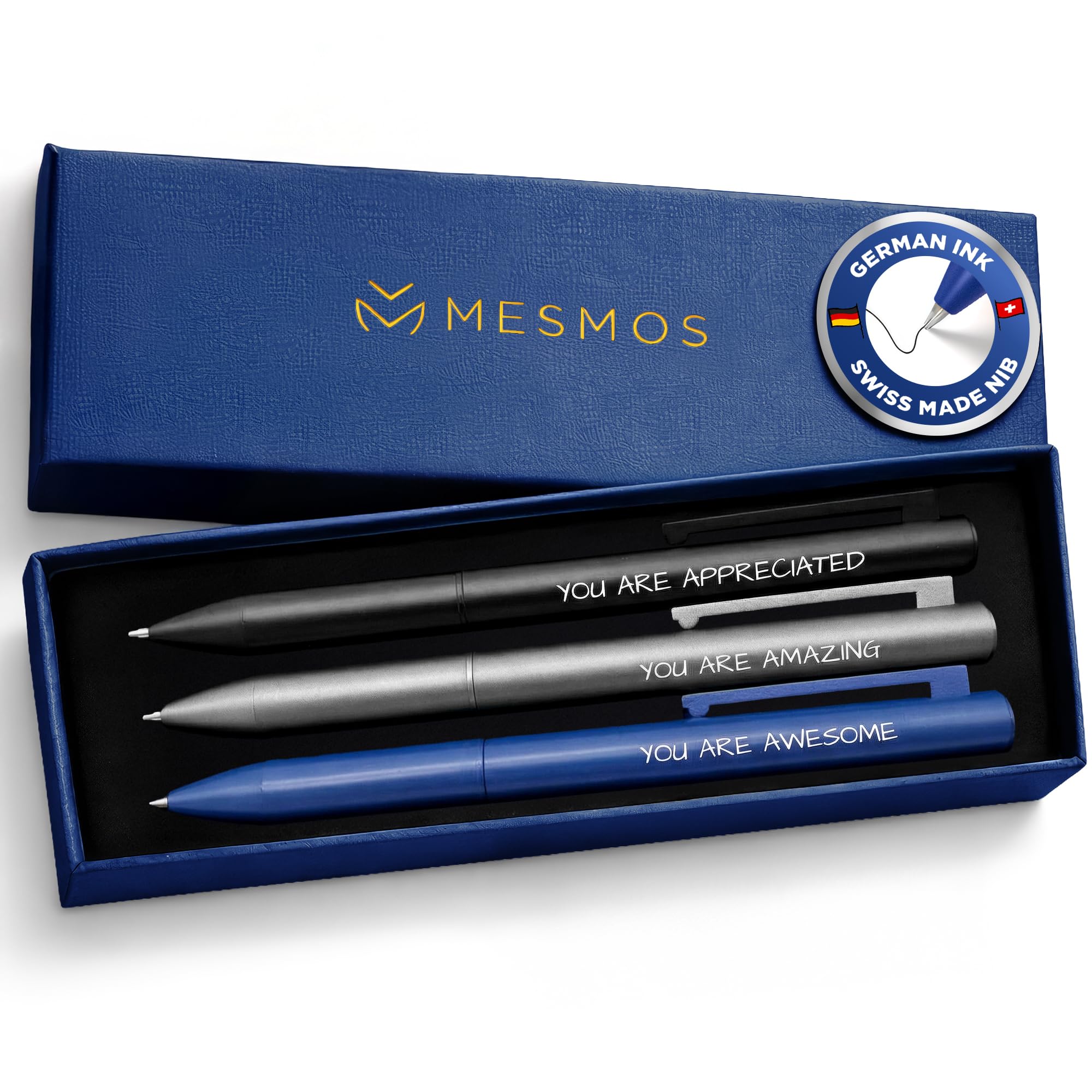 MESMOS 3pk Luxury Metal Ballpoint Pens