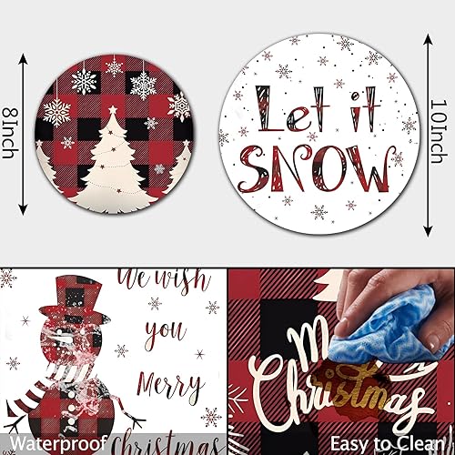 Miniatura 2 de Juego de fundas redondas para quemadores de estufa familiares, fundas para quemadores de estufa de gas con estampado navideño, fundas para