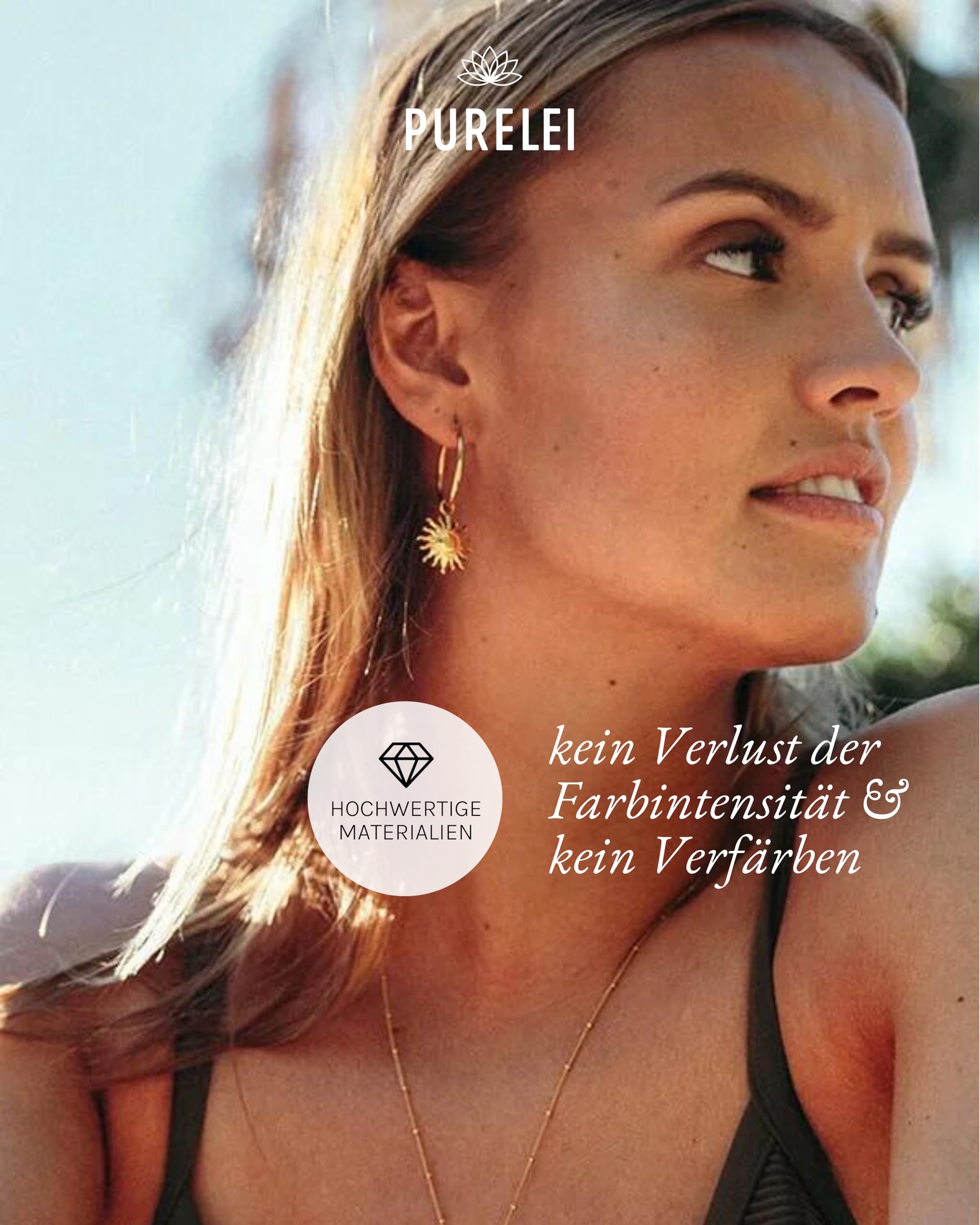 Purelei Sun Ohrringe – Damenohrringe aus langlebigem Edelstahl – Wasserfeste Ohrringe Damen – Modeschmuck für deinen individuellen Look