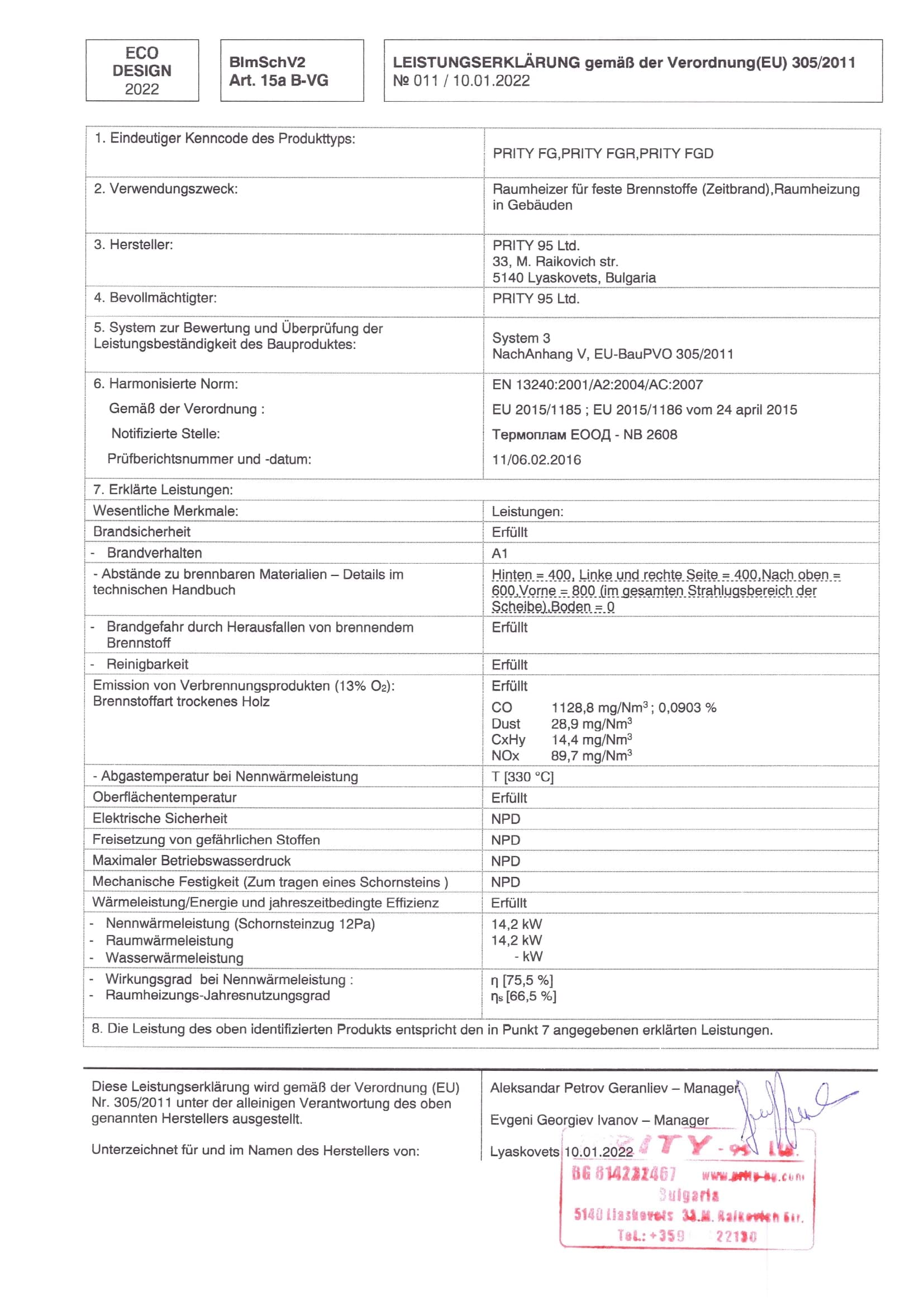 Poêle à Bois avec Four BALKAN ENERGY FG 14.2kW