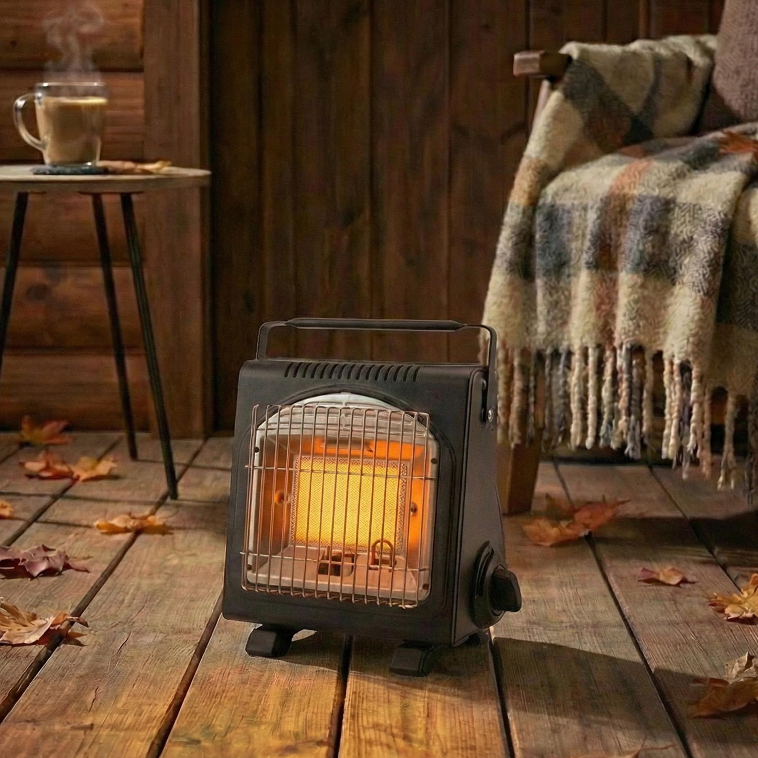 IMEX Chauffage au gaz de camping - 1,7 kW - Chauffage mobile pour tente - Avec fusible ODS en manque d'oxygène et protection anti-basculement - Chauffage à gaz en céramique pour extérieur, pêche et