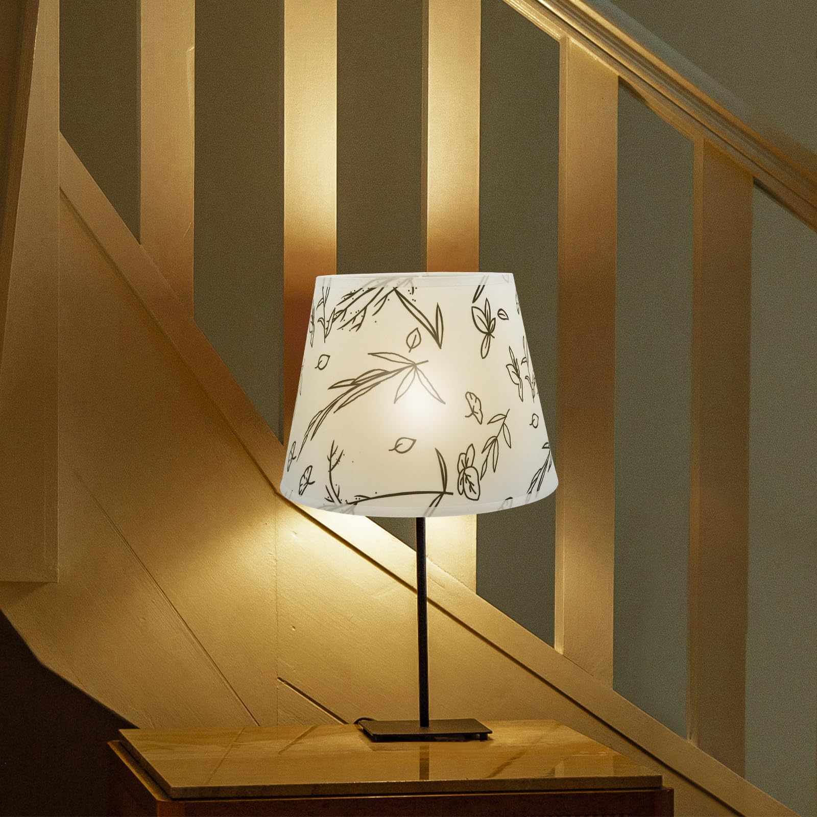 Artibetter Paralume a Tamburo in Tessuto Con Motivo Floreale Coprilampada Per Lampada Da Terra Parete E27 E14 Facile Da Installare E Sostituire Per Illuminazione Interna