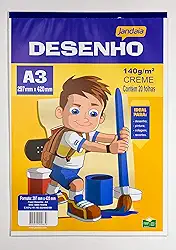 Papel Desenho A3 Creme 140g/m², Pacote c/ 20 Folhas, Jandaia