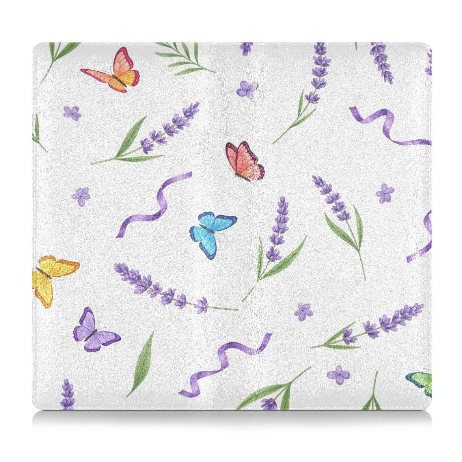 BURSTDDY Lavender Leather Car Registration and Insurance Holder,Registration and Insurance Card Holder Glove Box Car Organizer Car Document Holder for Cards, Driver License