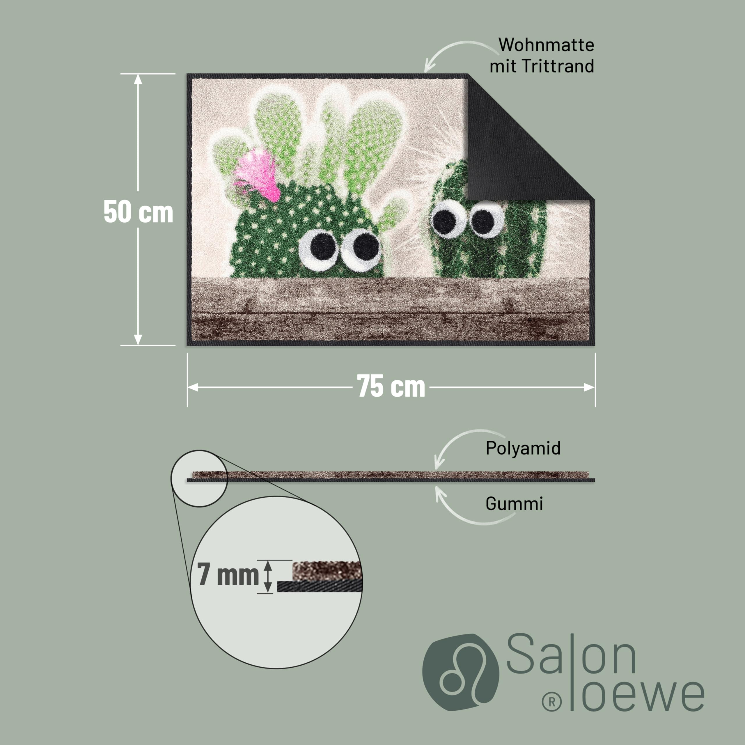 Salonloewe Cactus Freunde Paillasson amusant 50 x 75 cm - Pour la maison et l'entrée - Motif cactus