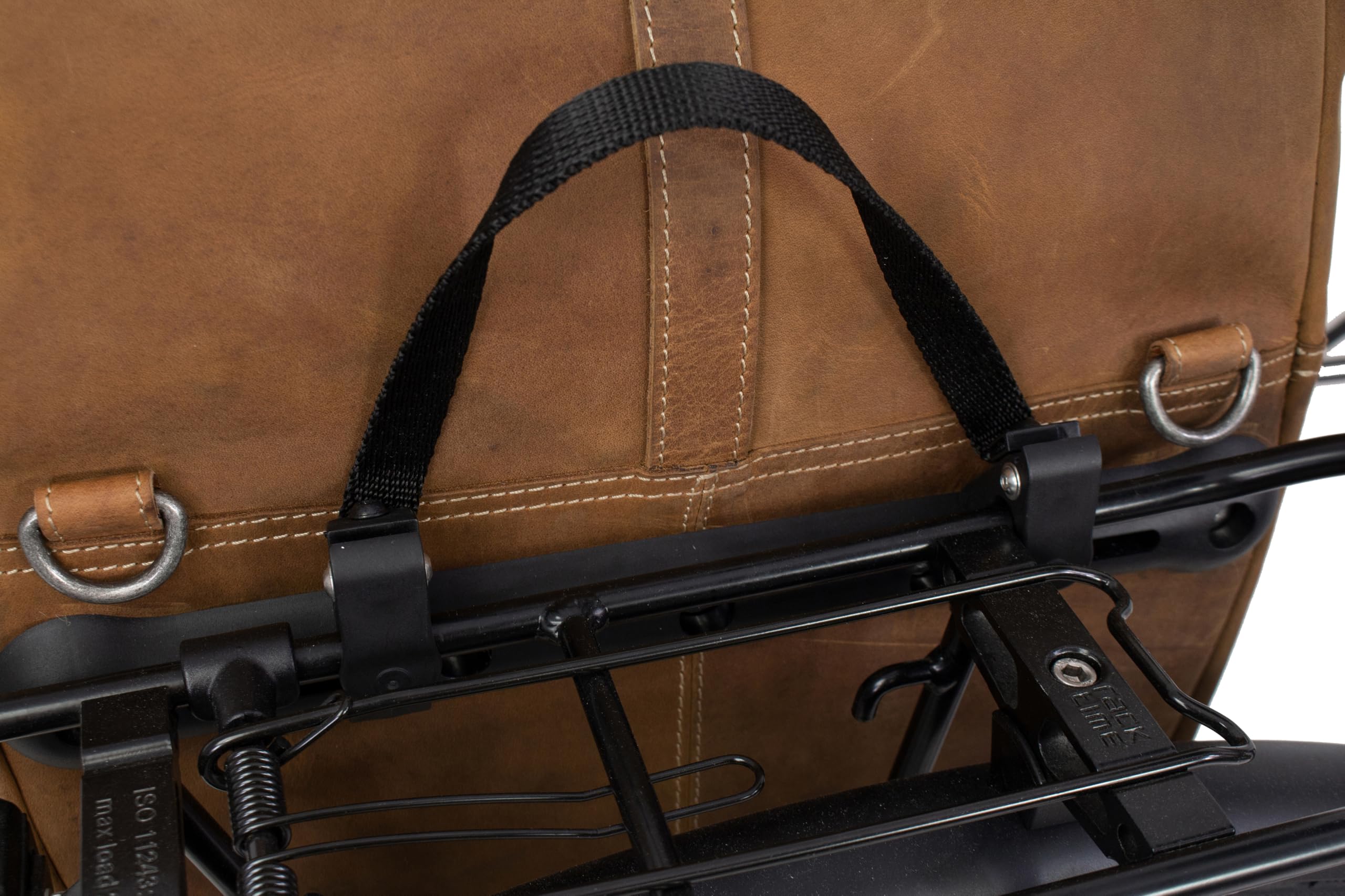 Gusti pelle Borsa portapacchi - Miquel I. Borsa laterale con tracolla per bici grande in pelle marrone