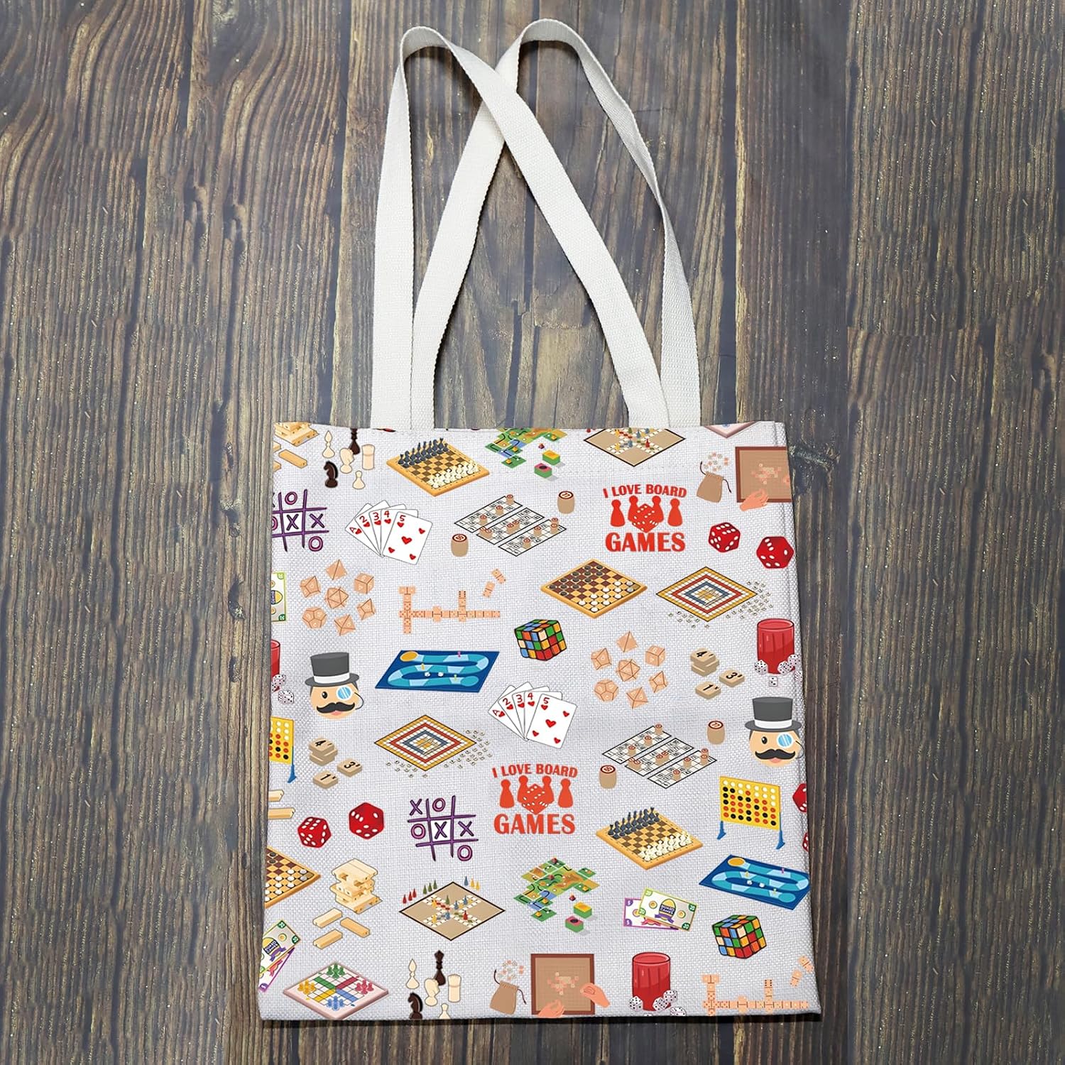 BLUPARK Board Game Tote Bag Board Game Lover Gift I Love Board Games Shopping Bang Tabletop Gaming Lover Grocery Bag image 4