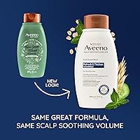 Vista 2 de Aveeno, Fresh Greens Blend Sulfate-Free Shampoo with Rosemary, Peppermint & Cucumber to Thicken & Nourish, Clarifying & Volumizing Shampoo for Thin