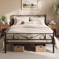 VASAGLE Struttura Letto Singolo, Letto a Doghe in Metallo per Materassi di 200 x 160 cm