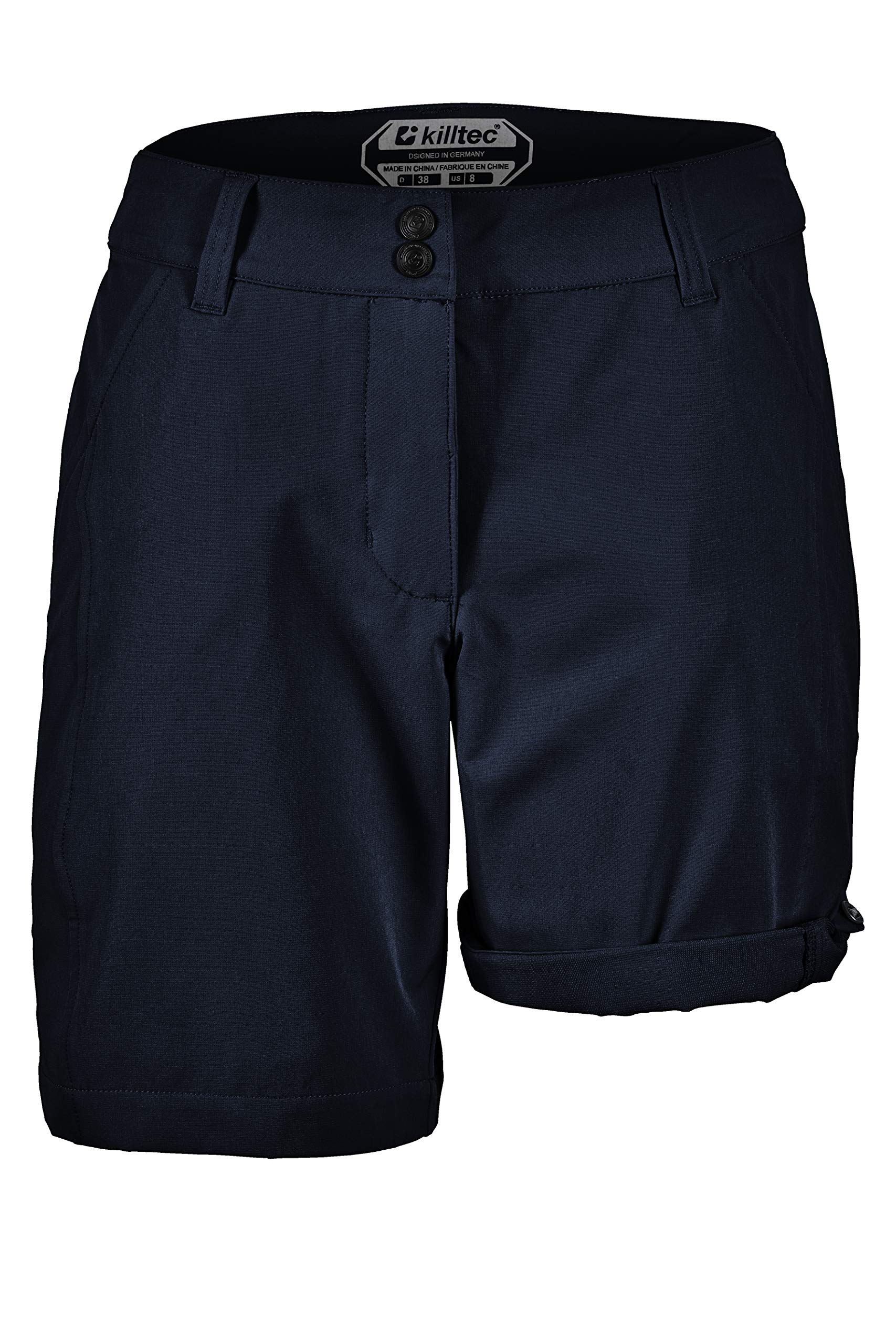 Killtec Damen Shorts Runja - Funktionsshort ist krempelbar - Bermuda Shorts Damen - Kurze Hose ist wasserabweisend, dunkelnavy, 48