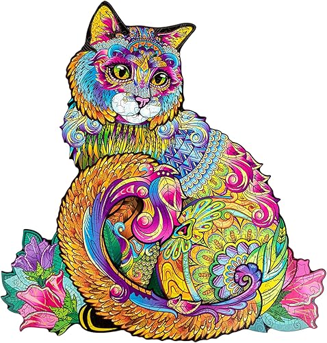 WOODVIO - Rompecabezas de madera para adultos y niños - Águila, rompecabezas de fantasía en forma de pájaro, 207 piezas con forma única, tamaño King