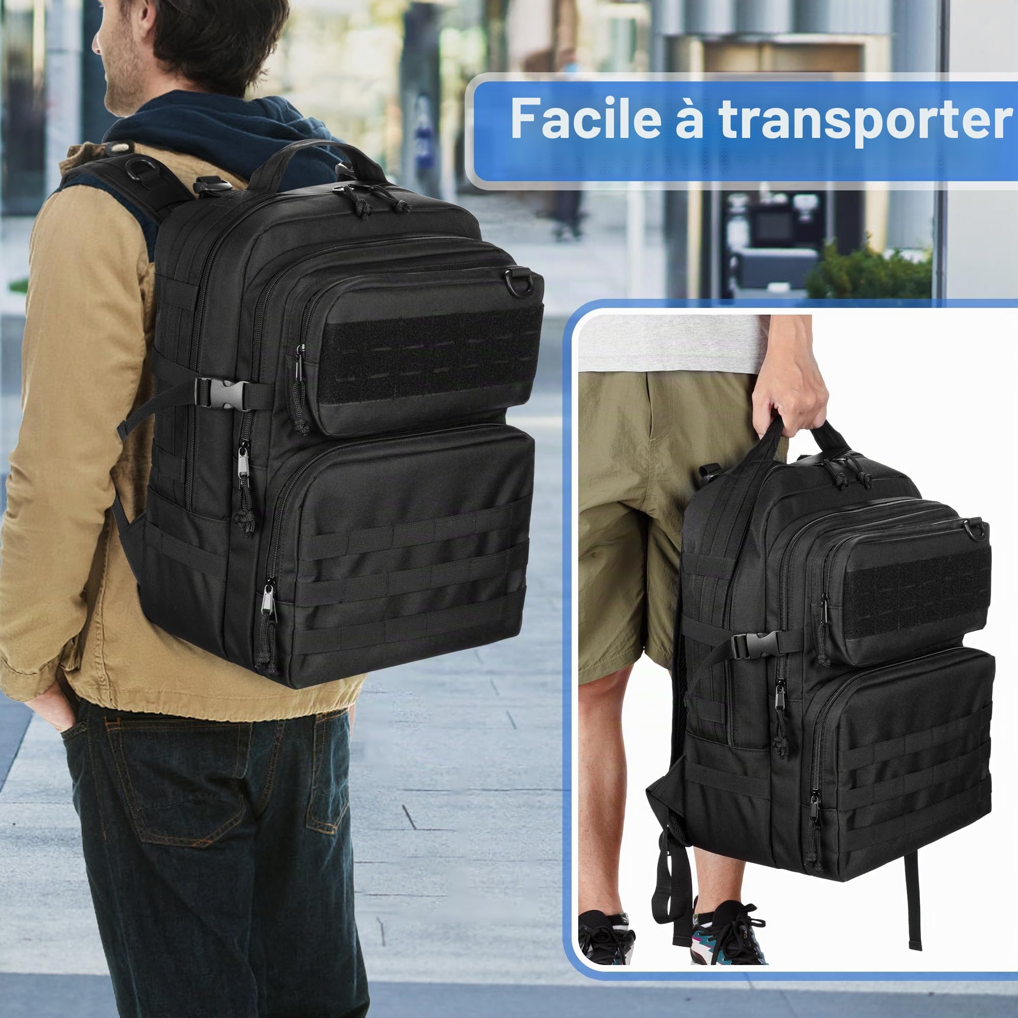 PGmoon Sac à Dos de Jeu Tactique Compatible avec Console PS5/PS5 Slim/PS4 | Sac de Rangement pour Ordinateur Portable 15,6", Moniteur Portable, Manette, Casque et Autres Accessoires de Jeu