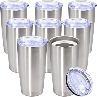 20oz Tumbler Stainless Steel Tumbler Coffee Tumbler with Lid SS, 8P