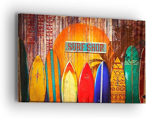 Surf Shop - Lienzo decorativo para pared, impresiĂłn de calidad profesional, decoraciĂłn moderna para el hogar, listo para colgar, fabricado en Surf Shop - Lienzo decorativo para pared, impresiĂłn de calidad profesional, decoraciĂłn moderna para el hogar, listo para colgar, fabricado en