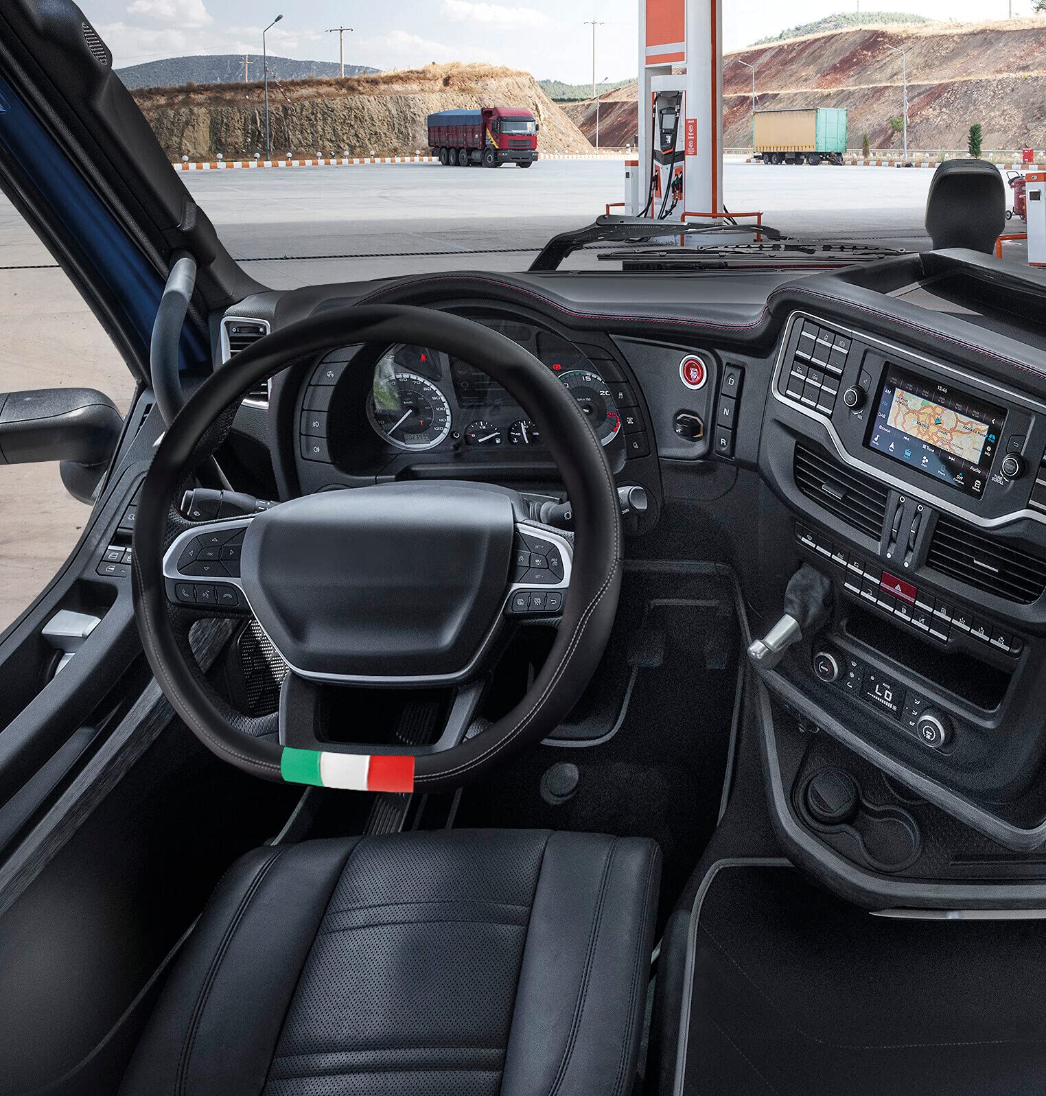 Lampa 97838 Flag Italia, coprivolante su Misura in Skeentex - Iveco S-Way (10/2019>)