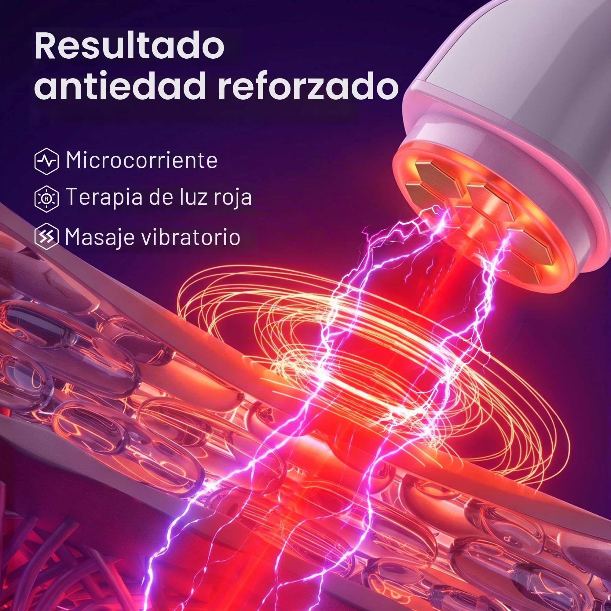 DermRays Dispositivo de belleza multifuncional M1,4 en 1, dispositivo facial de microcorriente para uso doméstico, dispositivo antienvejecimiento, para reafirmar la cara, arrugas, levantamiento
