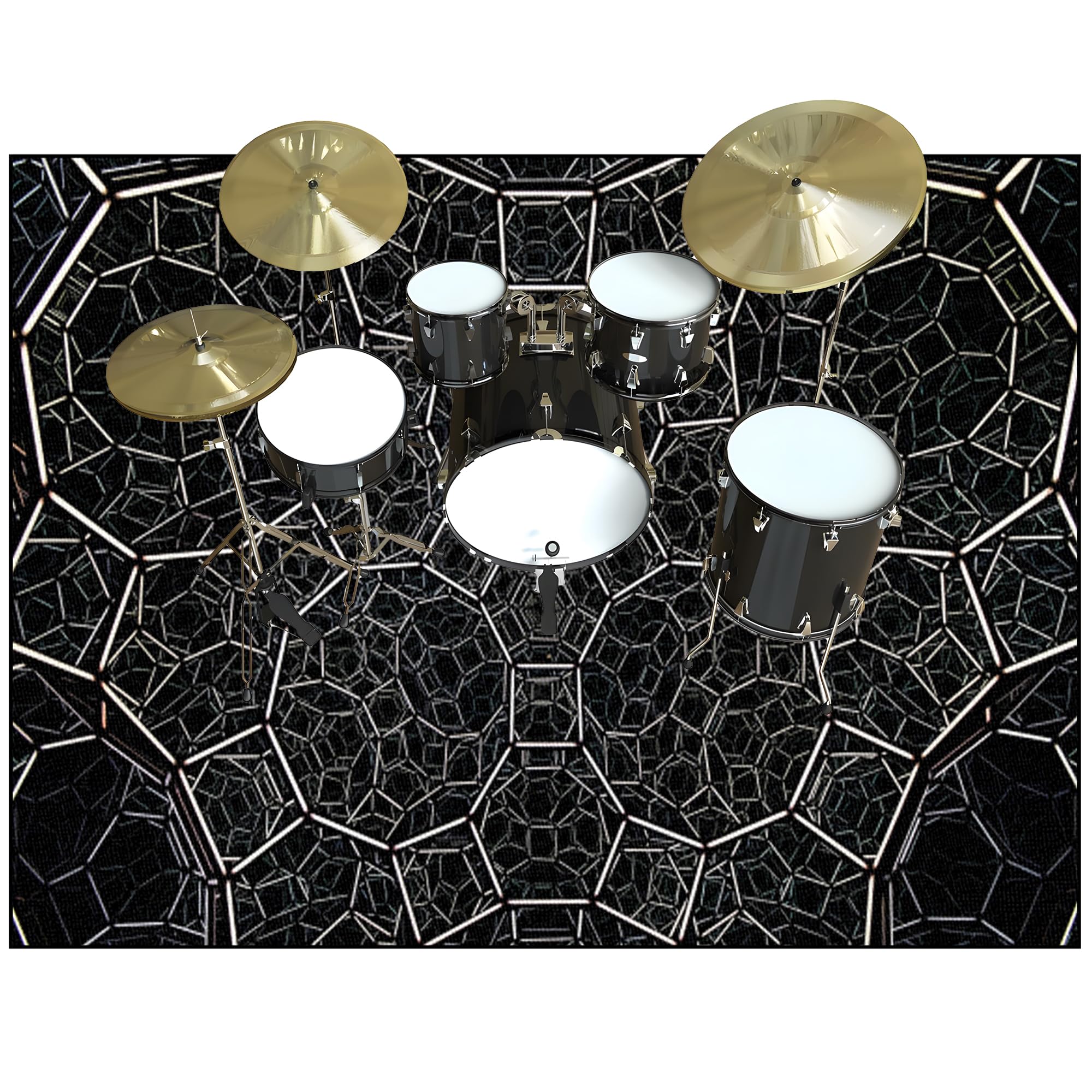 Dywan z baterią akustyczną, dźwiękoszczelny dywanik z baterią, elektroniczny dywanik do bębna basowego, antypoślizgowy do bębna basowego i innych elementów zestawu dywaników do dywanika 140 x 120 cm