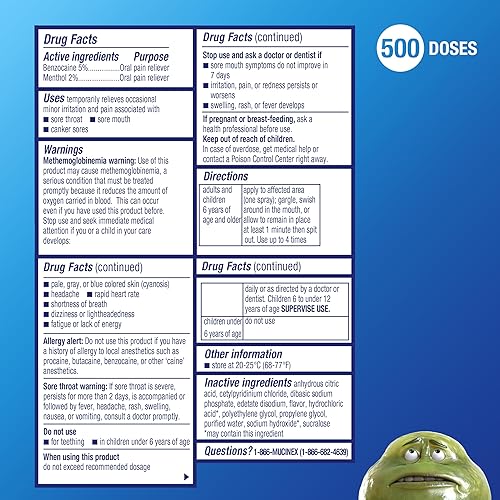 Vista 3 de Mucinex Instasoothe Kickstart - Alivio del dolor de garganta, el aerosol anestésico de garganta comienza a funcionar en contacto, medicamento