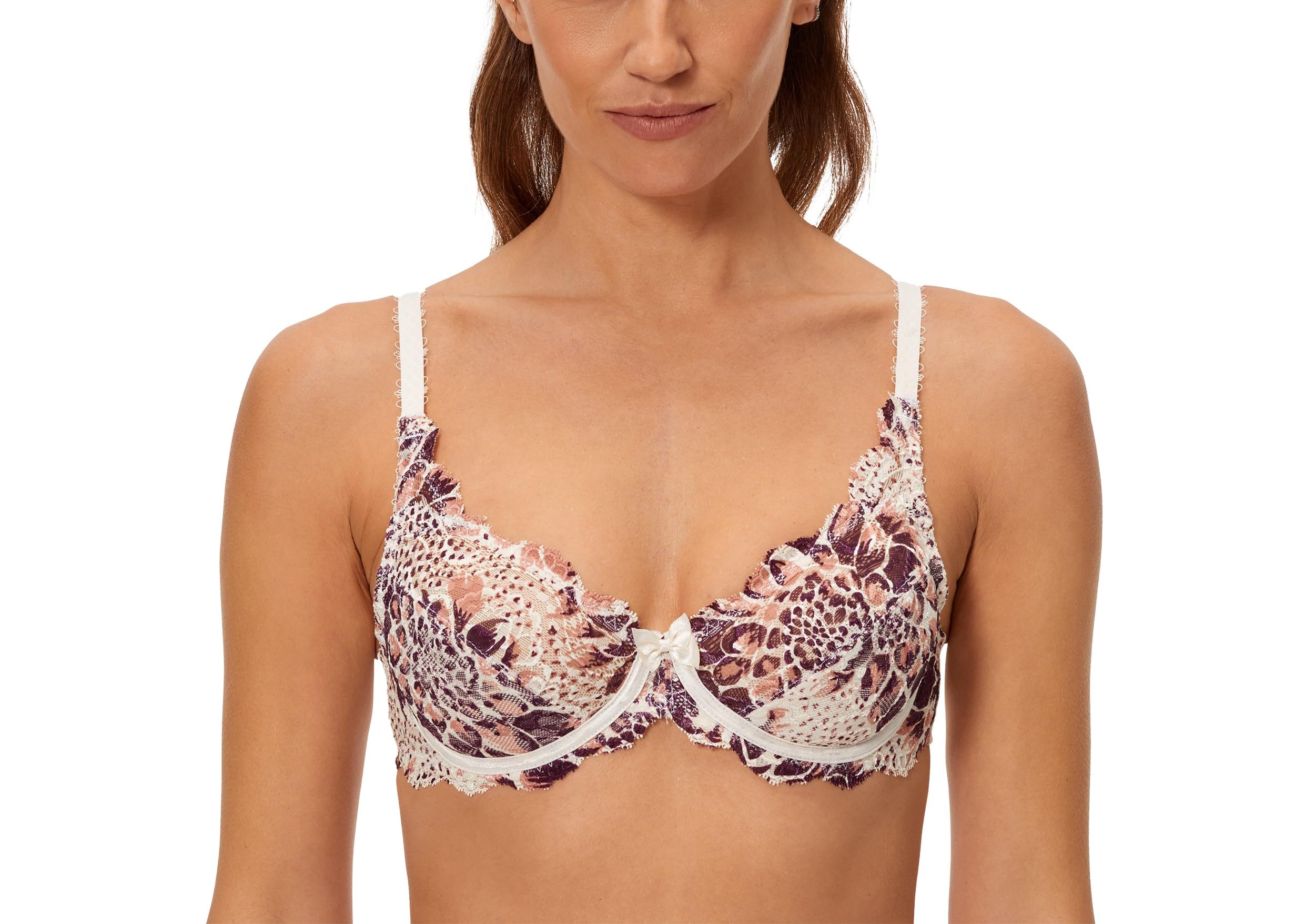 Playtex Women's Ivory Dhalia Bra Woman Flower Elegance Underwire Bra X1, Multicolor, 34D