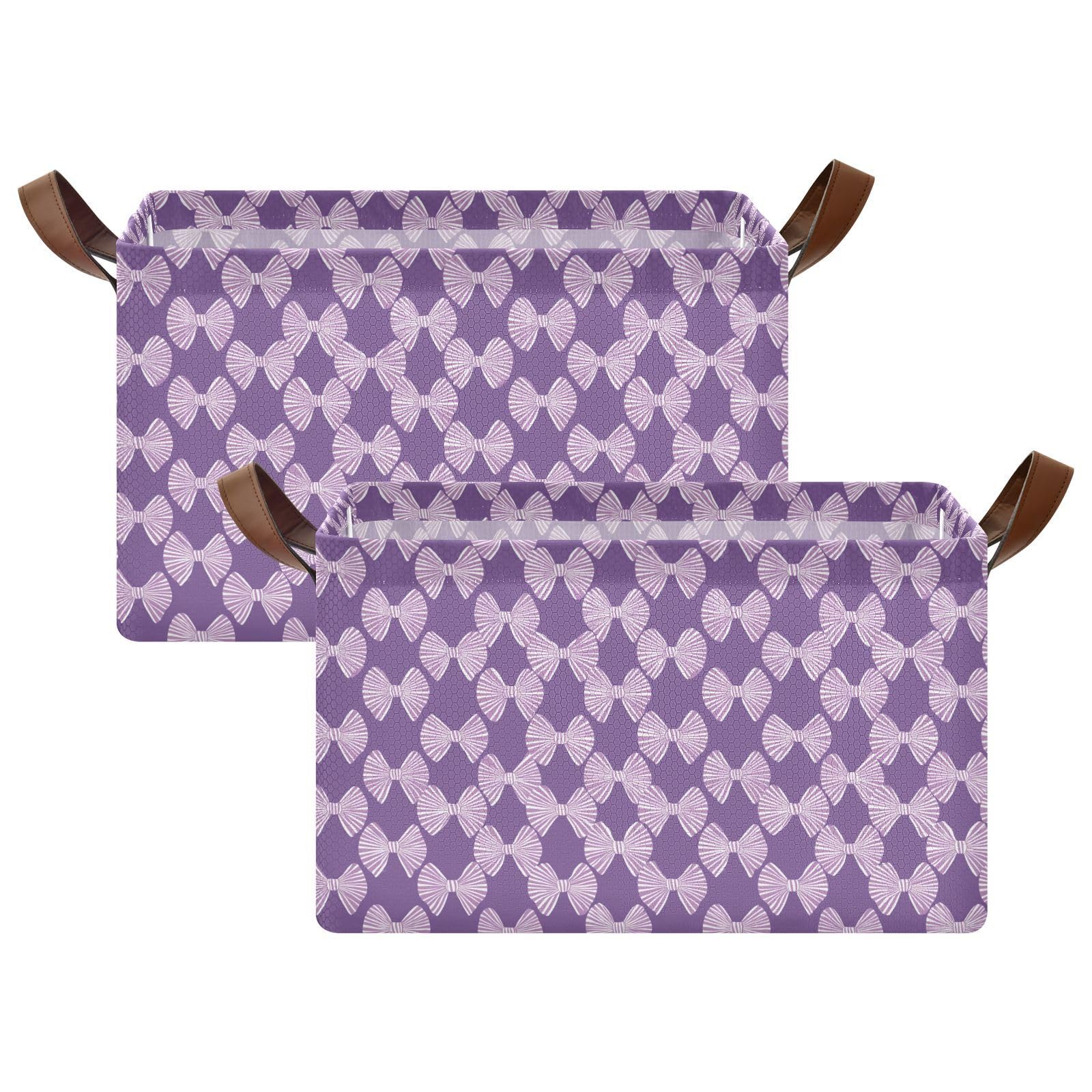 KLL Ukiyo Style japońskie cukierki fioletowe białe duże kosze do przechowywania z uchwytami pojemniki do przechowywania na półki szafa 2 szt. cajas de almacenamiento para closet