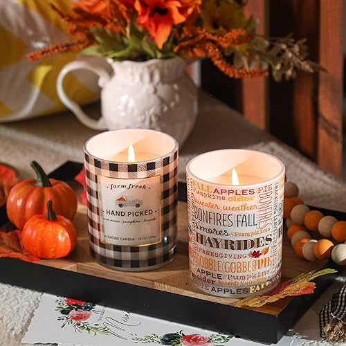 Miniatura 4 de Vela perfumada de calabaza, regalo de otoño y Halloween, 10 onzas, vela en tarro de cera de soja para camión, vela prémium para el hogar (camión)