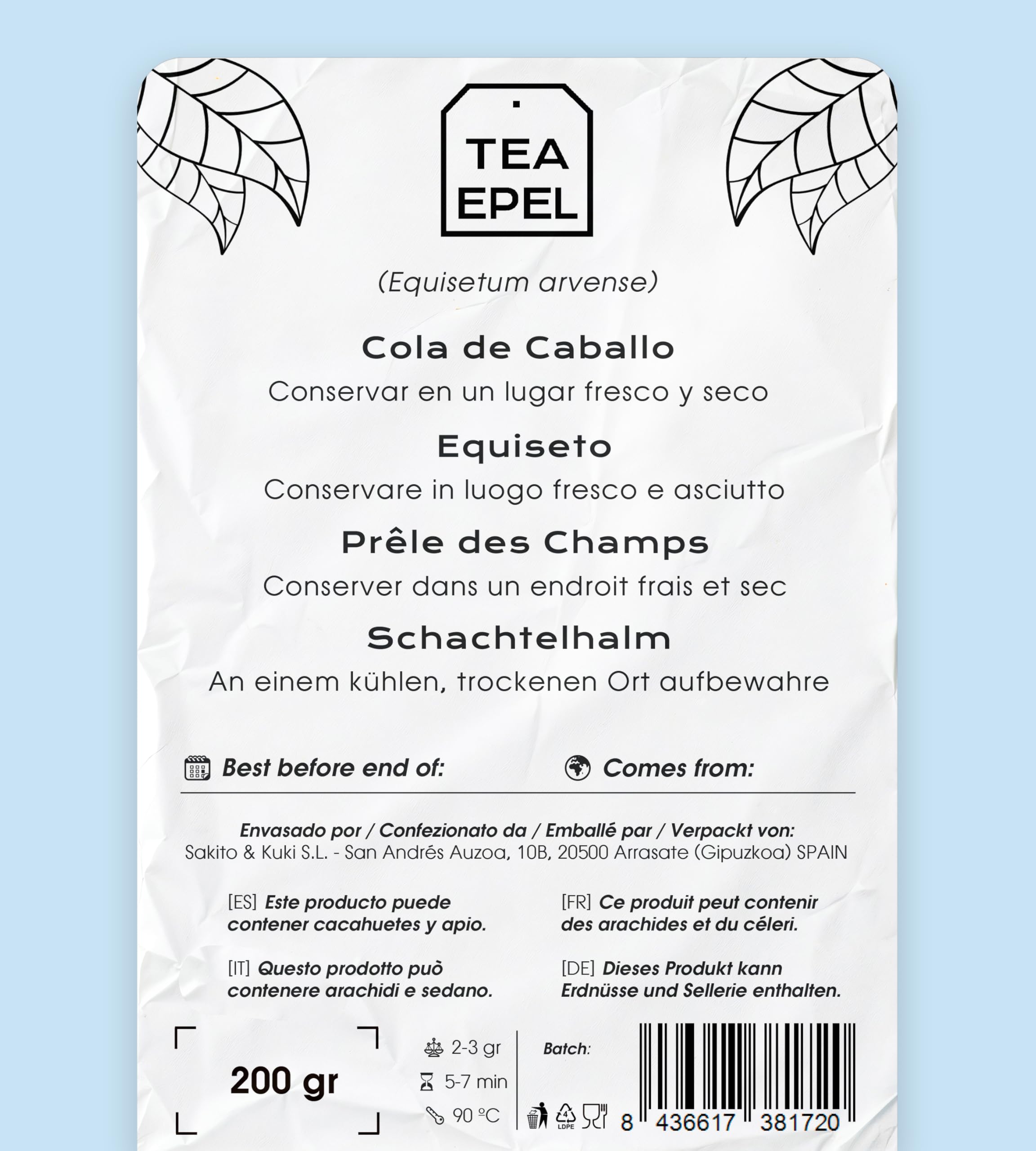 Cola de Caballo Infusión 200 gr - Té de Cola de Caballo a Granel - Propiedades Naturales - Infusiones de Hierbas
