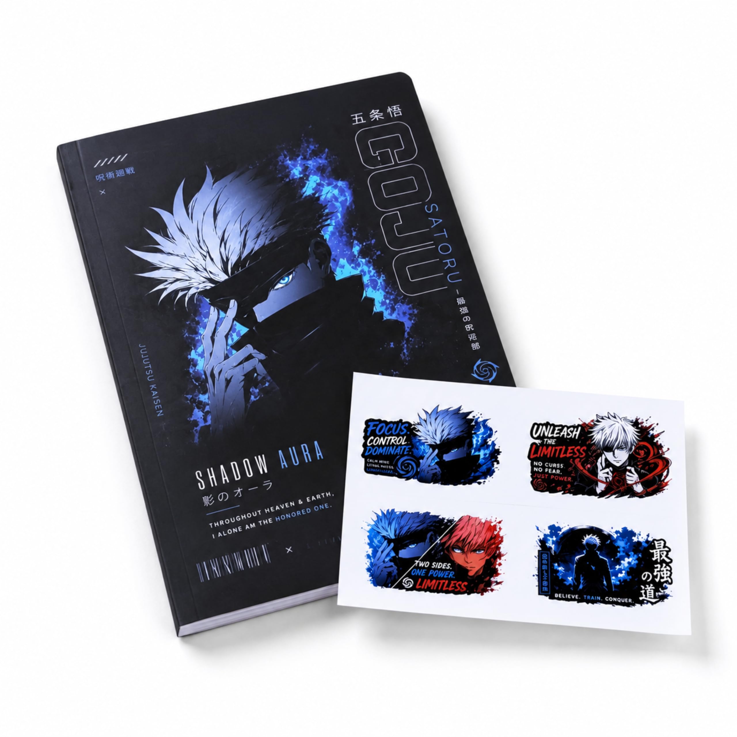 Anime A5 Perfect Notebook with Stickers (Blue & Black) | 190 Ruled Writing Pages | 80 GSM Paper | Soft Cover Laminated Notebook for Students, Office, Journaling & Anime Fans-image-42