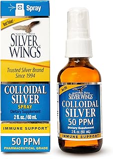 Natural Path Silver Wings Colloidal Silver Liquid - Daily Immune Support Supplement - 50ppm (250mcg) - 2 fl oz Spray