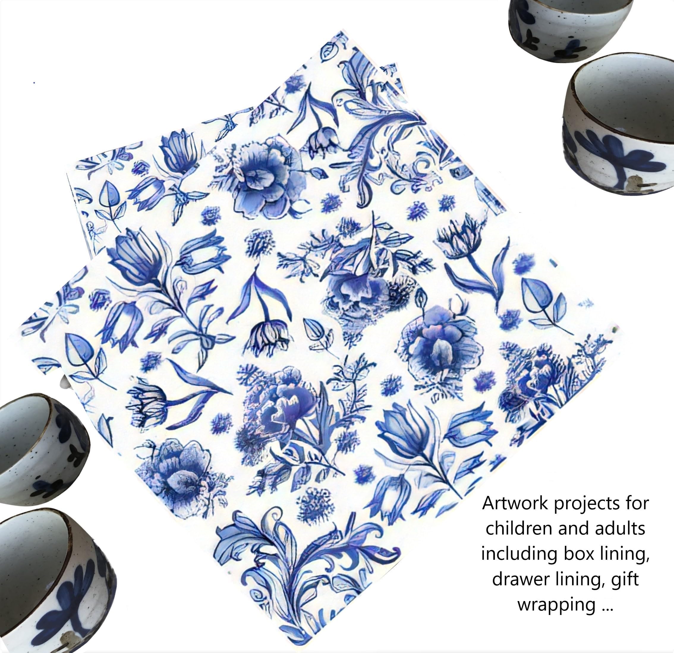 Servietten Mit Vergissmeinnicht-Motiv – 20 Stück, 33x33 Cm, 3-lagig, Blau-weiß, Für Decoupage & Tischdeko