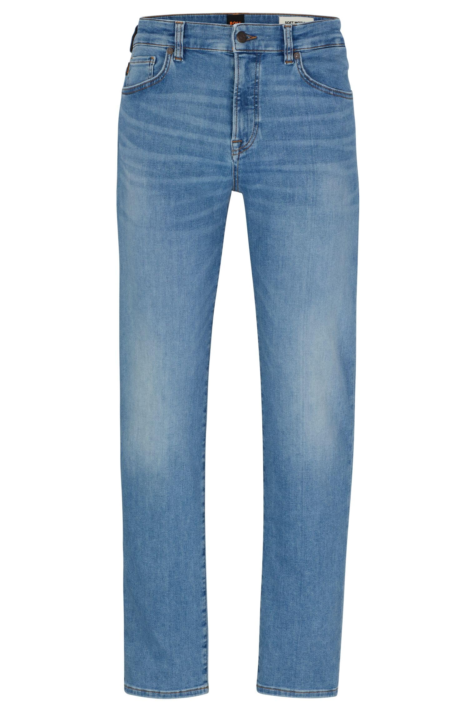 Boss Herren Re.Maine BC-P Regular-Fit Jeans aus blauem Super-Stretch-Denim Blau 38/36