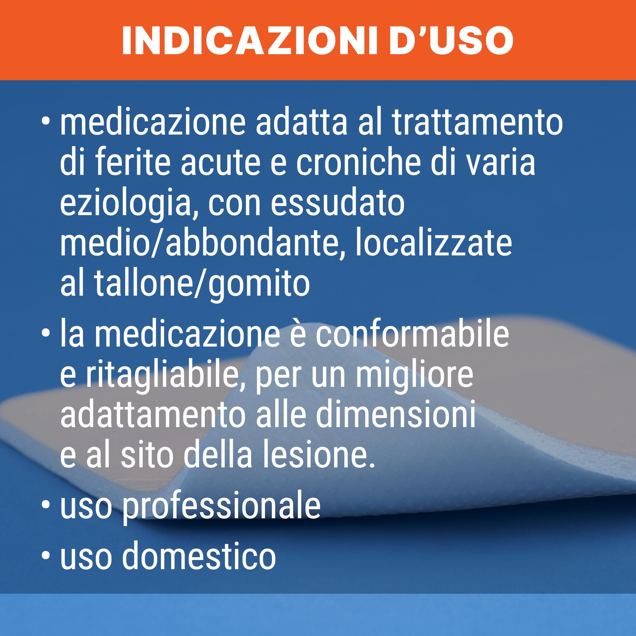 Medicazione Sterile in Schiuma di Poliuretano - 10x17,5 cm - Sagomata per Tallone e Gomito - Senza Bordo Adesivo - Monouso - Confezione da 5 Buste