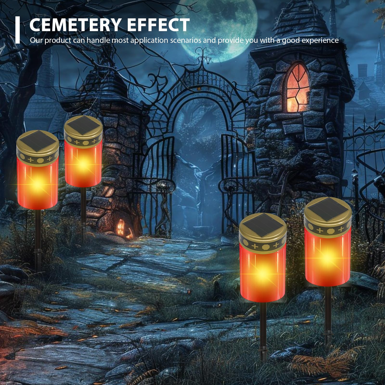Vegena Lumini Cimitero LED, Lume Funerale a LED, Lumino Cimitero Impermeabile, 4 Pezzi Lumino Led per Cimitero, Lumini Cimitero Led Batteria, Lumino Elettrico per Cimitero per Cimitero