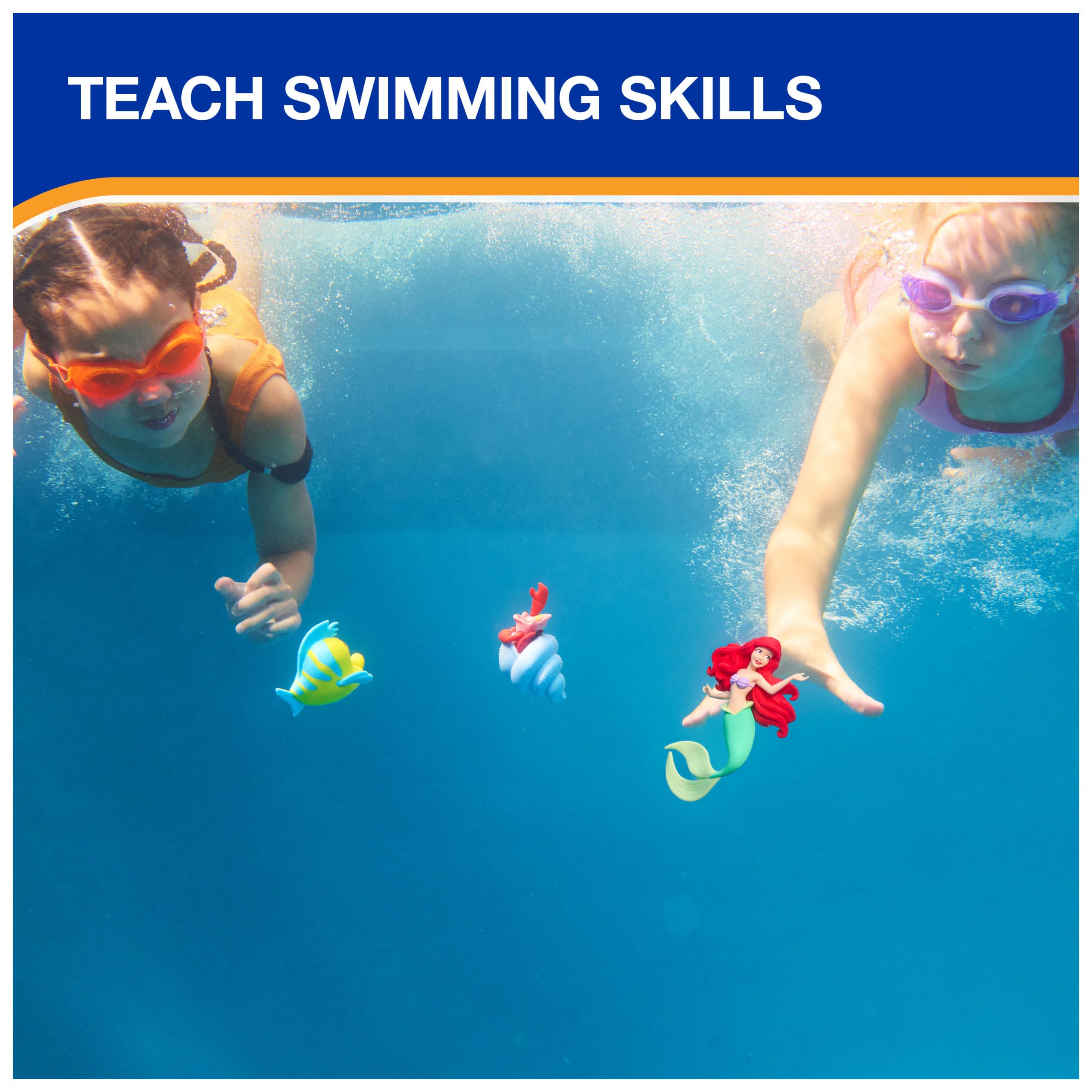 Swimways Disney Princess Ariel Dive Characters 3-Pack, Swimming Pool Accessories & Kids Pool Toys, Pool Party Supplies & Water Toys for Kids Aged 5 & Up