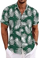 Vista 39 de COOFANDY Camisas de lino para hombre de manga corta, camisas casuales con botones para hombre, camisa de playa de verano, camisa para boda