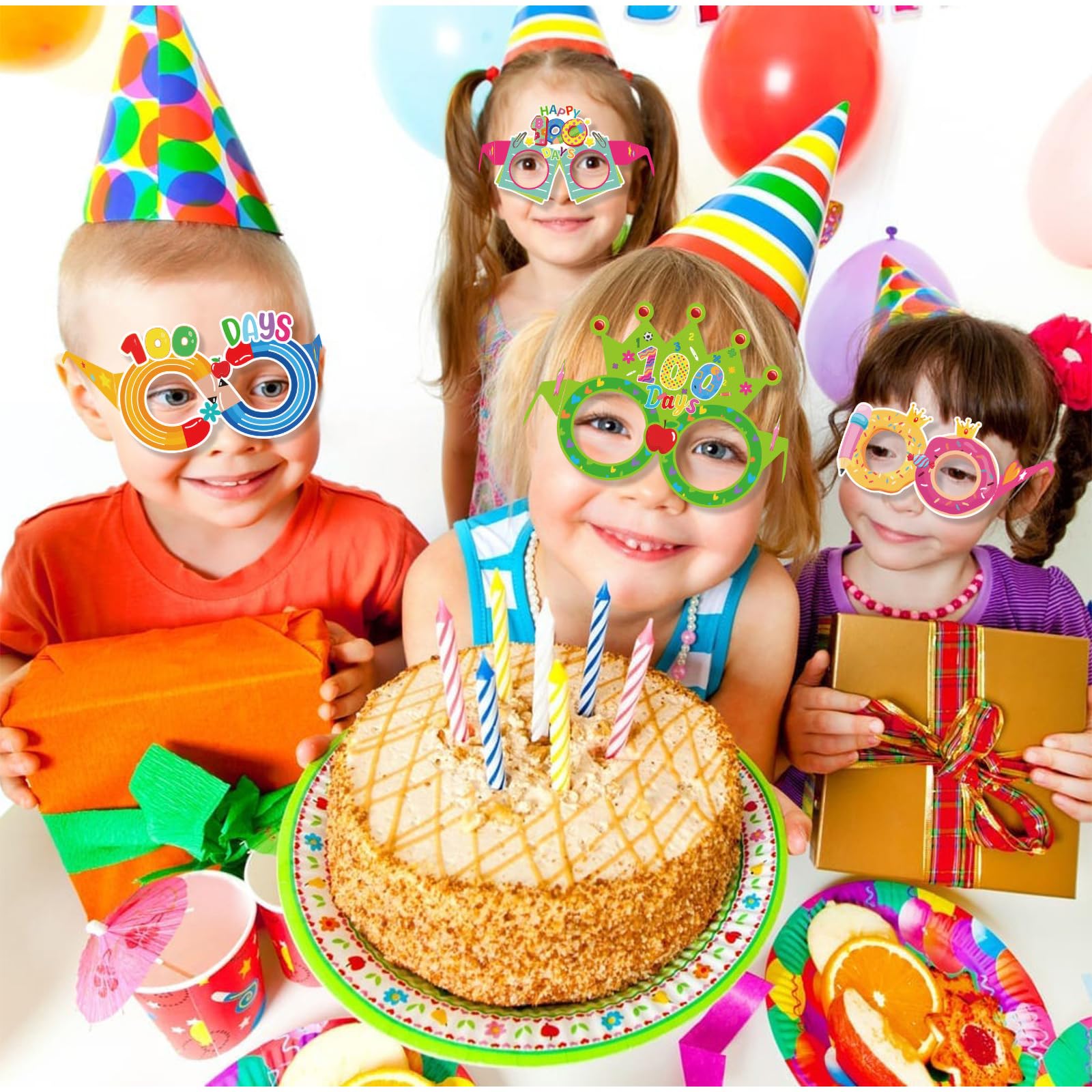 20 Pcs 100 Days of School Glasses for 100 Days Of School Decorations Favors 100 Days of School Costume Dress Up Accessories,100 Glasses for 100th Day of School Party Supplies Celebration Favors