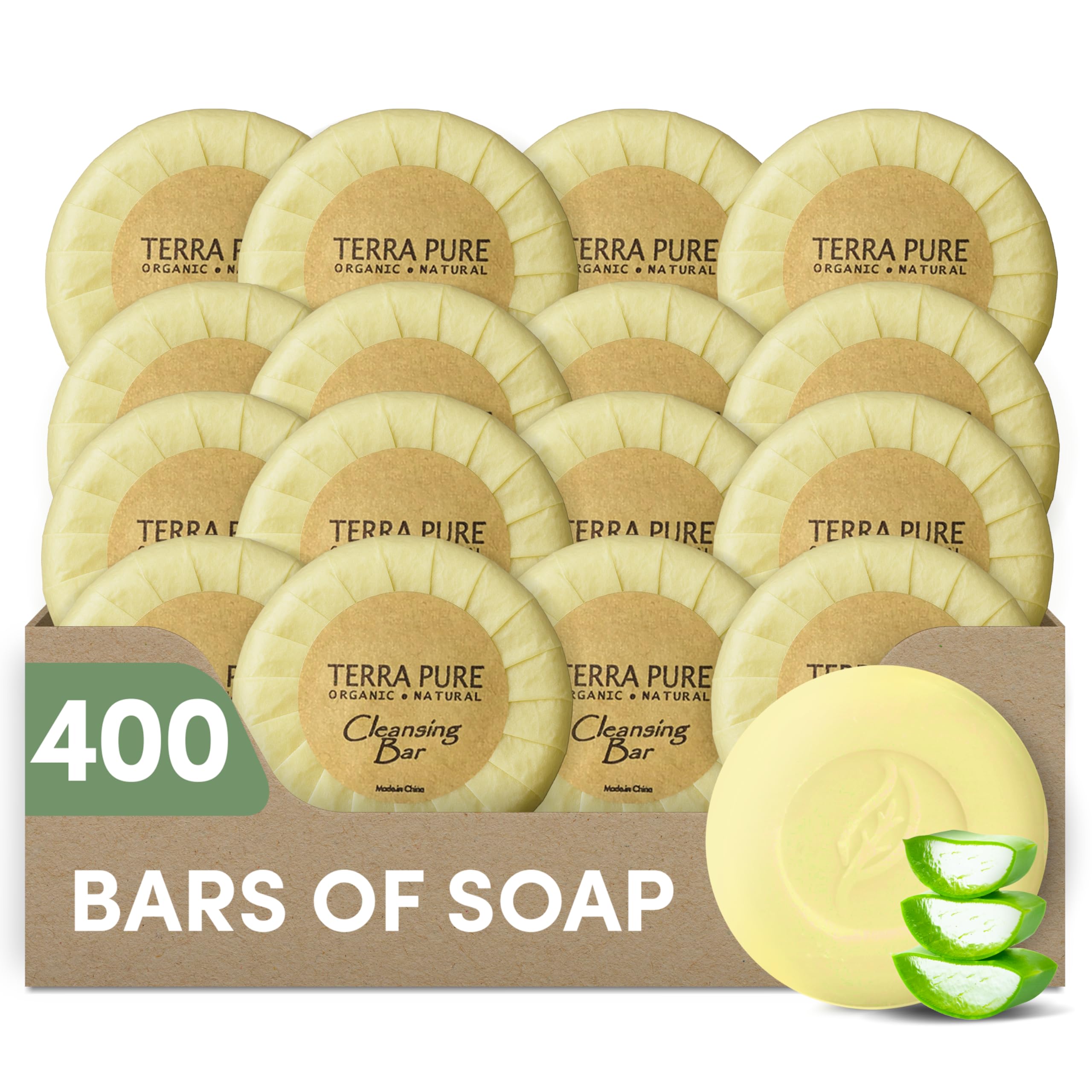 Terra Pure Bar Soap, Travel Size Hotel Amenities, 0.6 oz (Pack of 400)