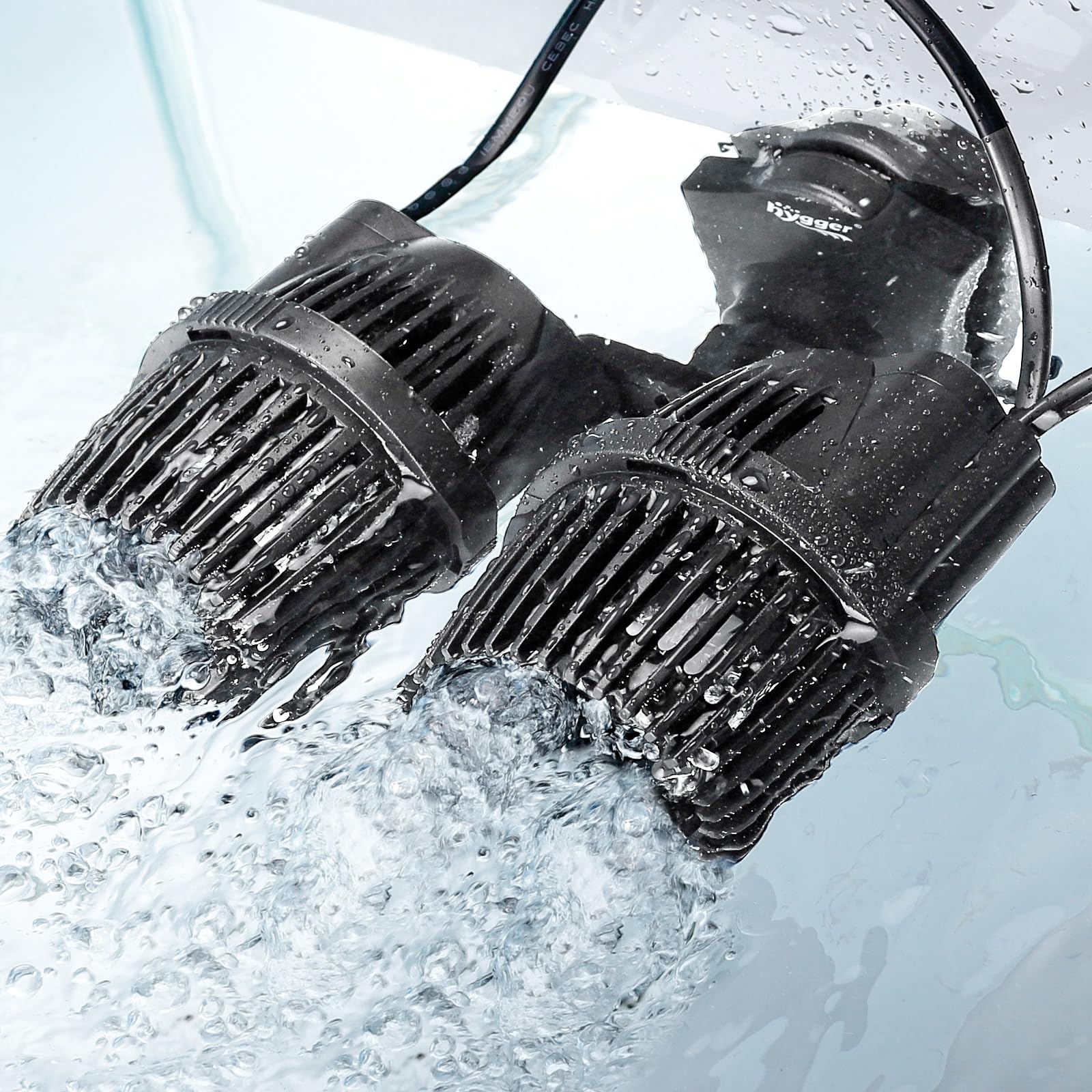 hygger 水流ポンプ 強力 ウェーブポンプ 16000L/H 416-908L水槽対応 小型 循環ポンプ 水中ポンプ 360°調節可能 マグネット 低騒音 海水水槽・淡水水槽対応 12W